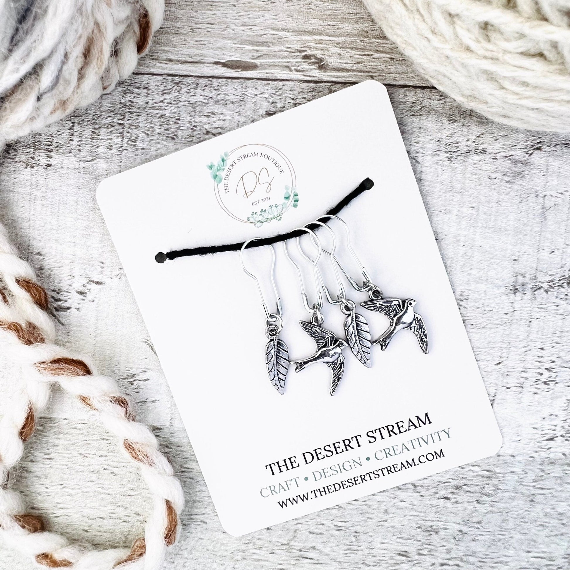 Birds Stitch Markers Set - Knitting and Crochet - The Desert Stream Stitch