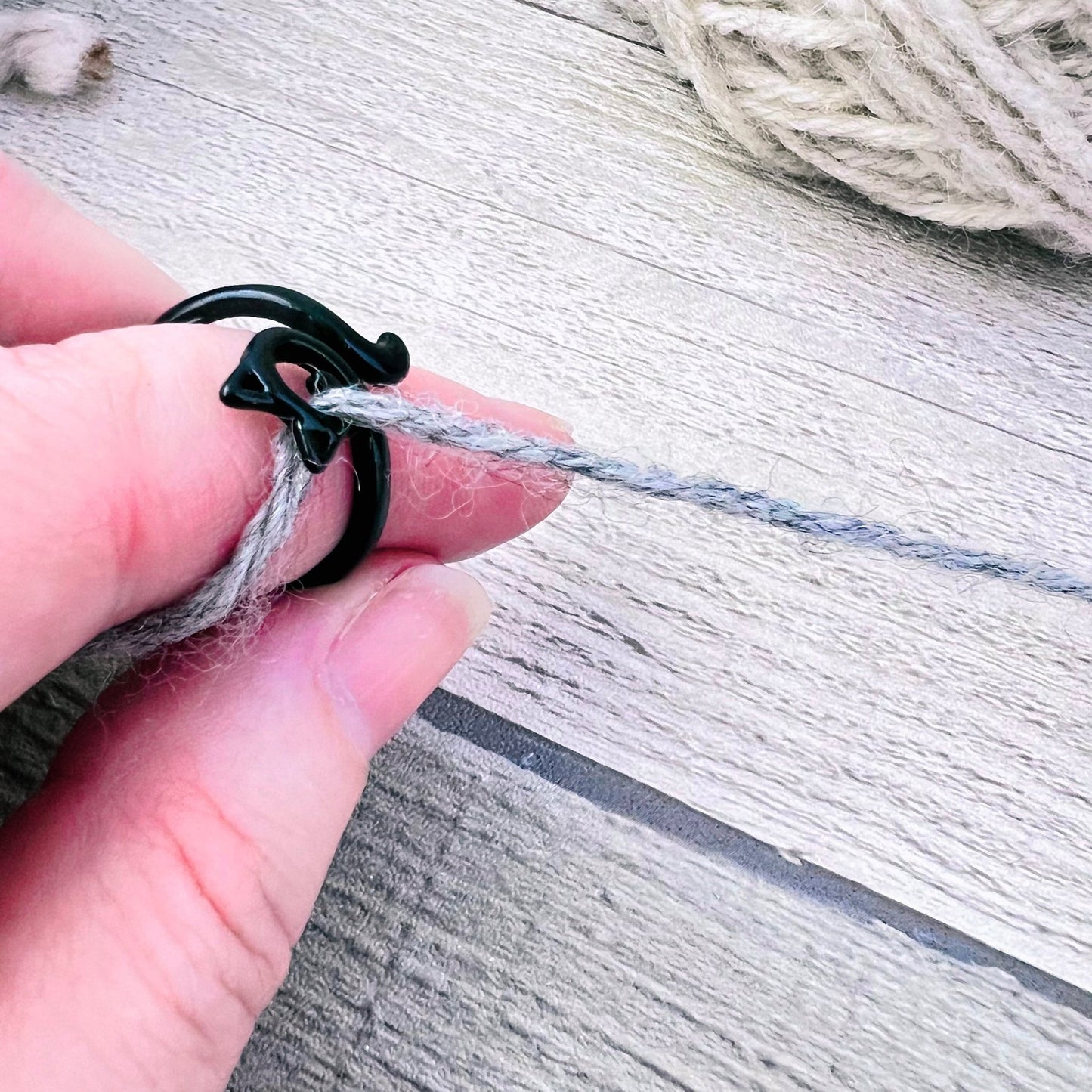 Black Cat Ears Adjustable Tension Ring - The Desert Stream Stitch