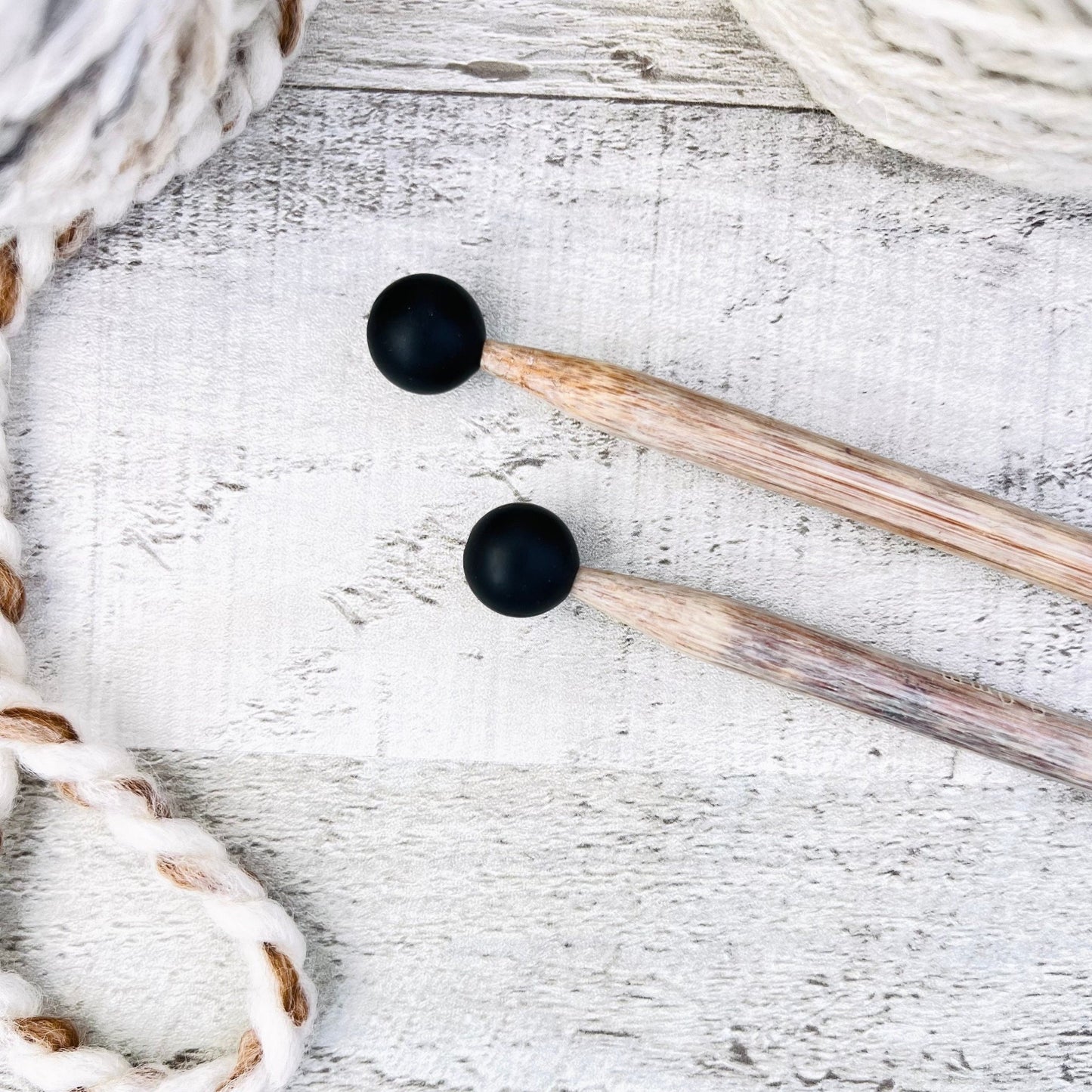 Black Stitch Stoppers Knitting Needle Point Protectors - The Desert Stream Stitch