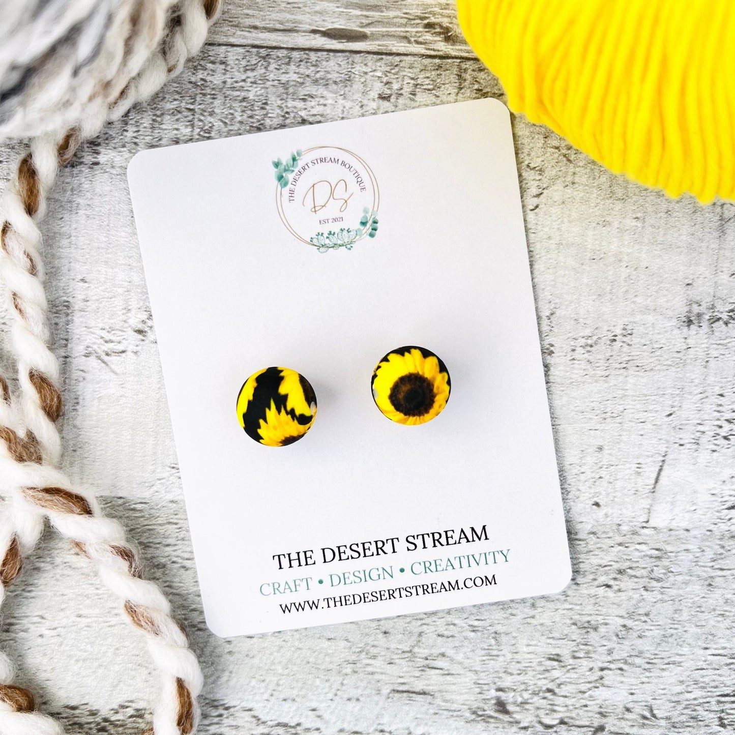 Black Sunflower Stitch Stoppers Knitting Needle Point Protectors - The Desert Stream Stitch