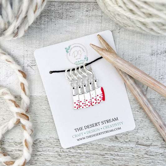 Bloody Knife Stitch Markers Set - Knitting and Crochet - The Desert Stream Stitch