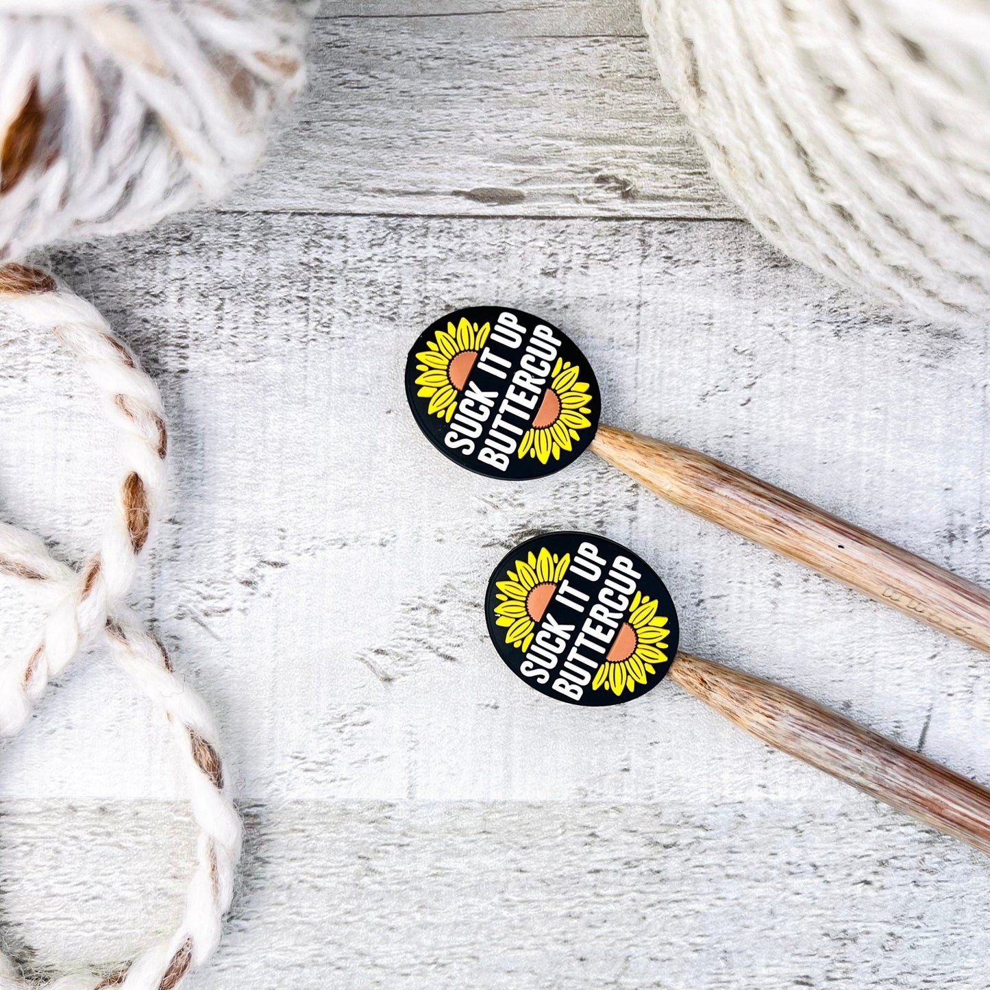 Buttercup Stitch Stoppers Knitting Needle Point Protectors - The Desert Stream Stitch