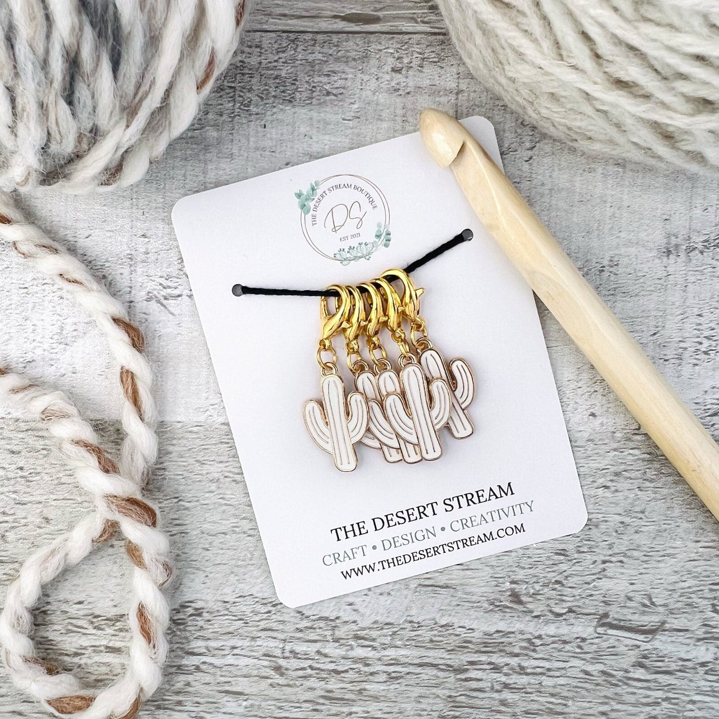 Cactus Stitch Markers Set - Knitting and Crochet - The Desert Stream Stitch