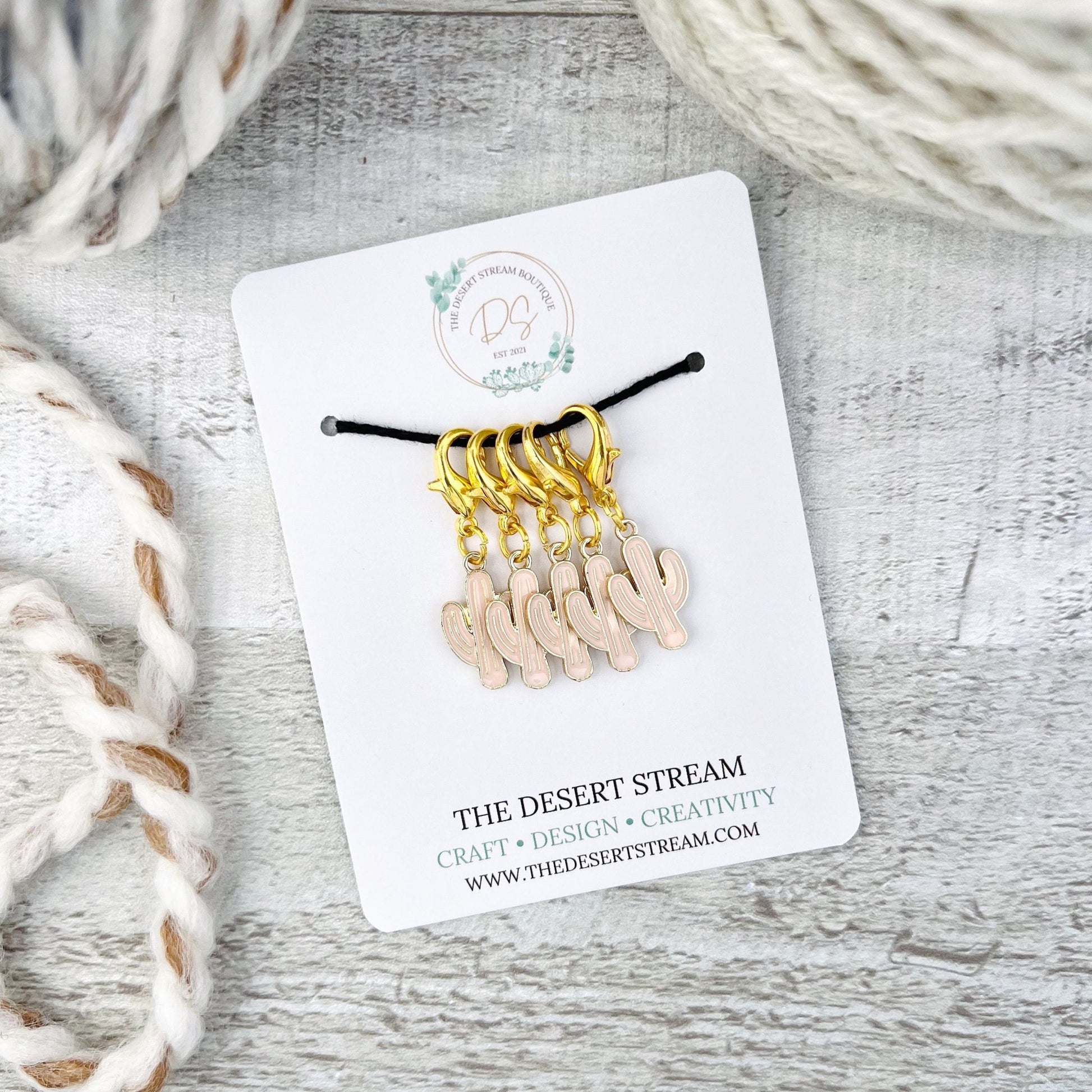 Cactus Stitch Markers Set - Knitting and Crochet - The Desert Stream Stitch