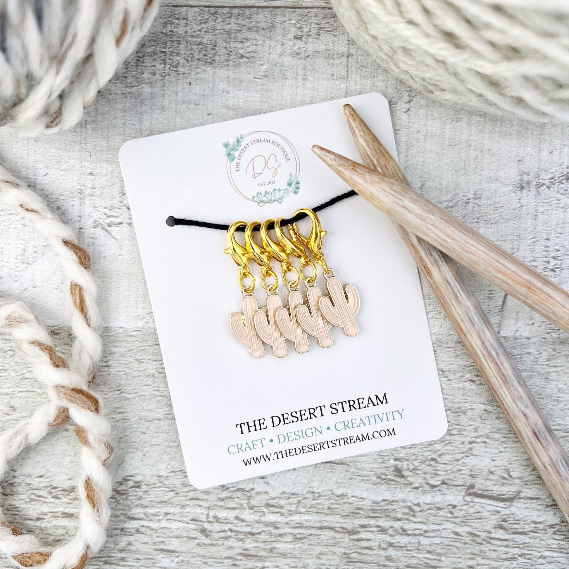 Cactus Stitch Markers Set - Knitting and Crochet - The Desert Stream Stitch
