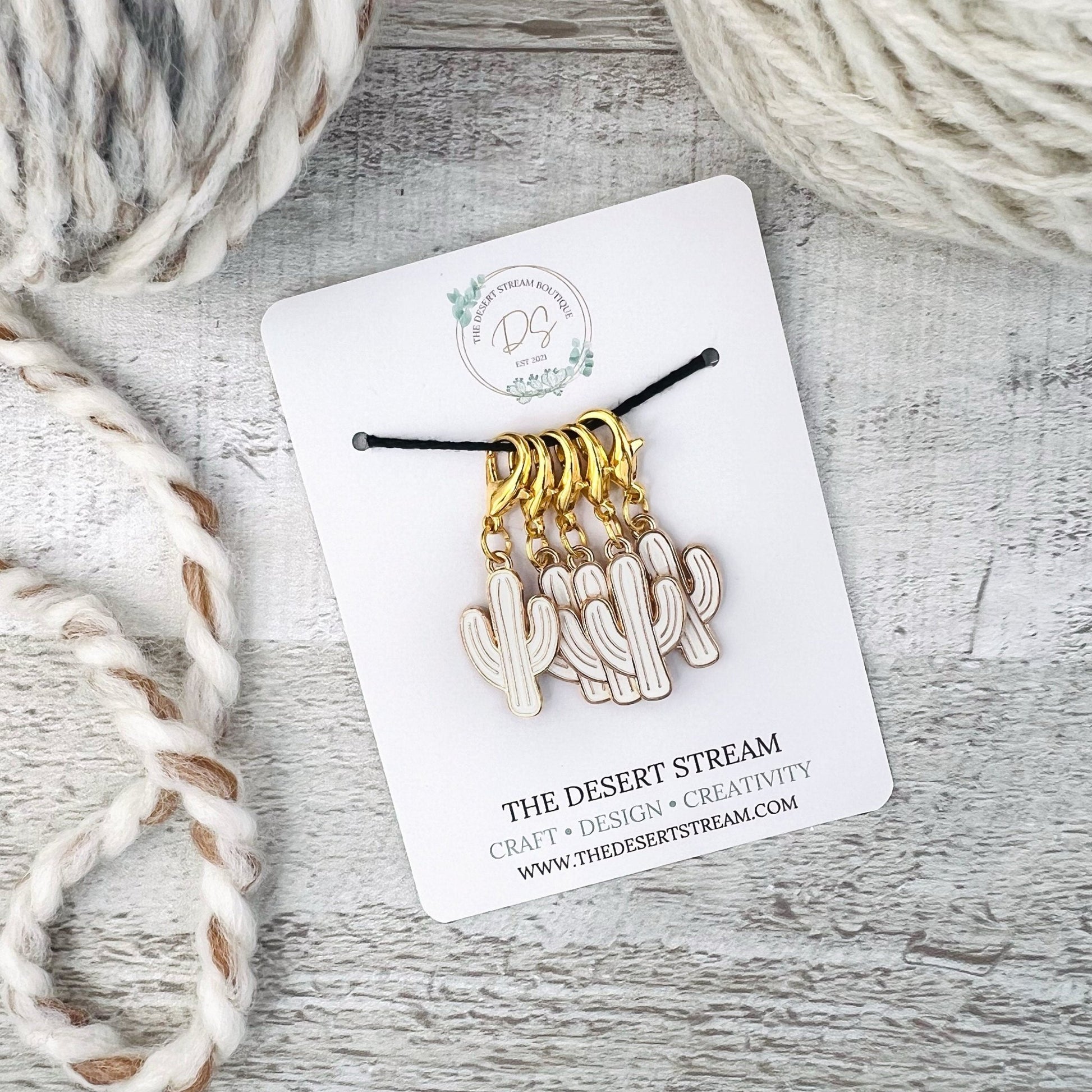 Cactus Stitch Markers Set - Knitting and Crochet - The Desert Stream Stitch