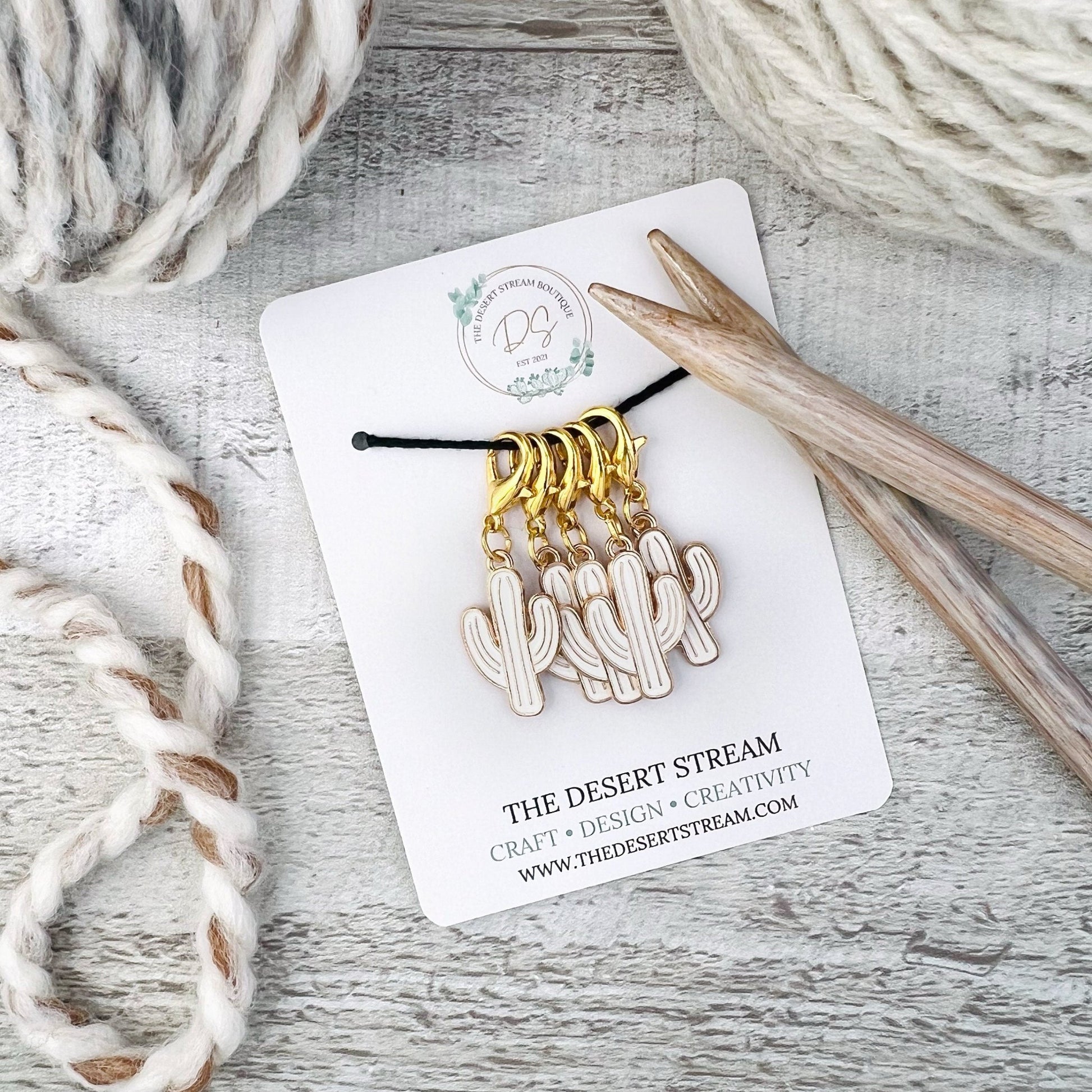 Cactus Stitch Markers Set - Knitting and Crochet - The Desert Stream Stitch