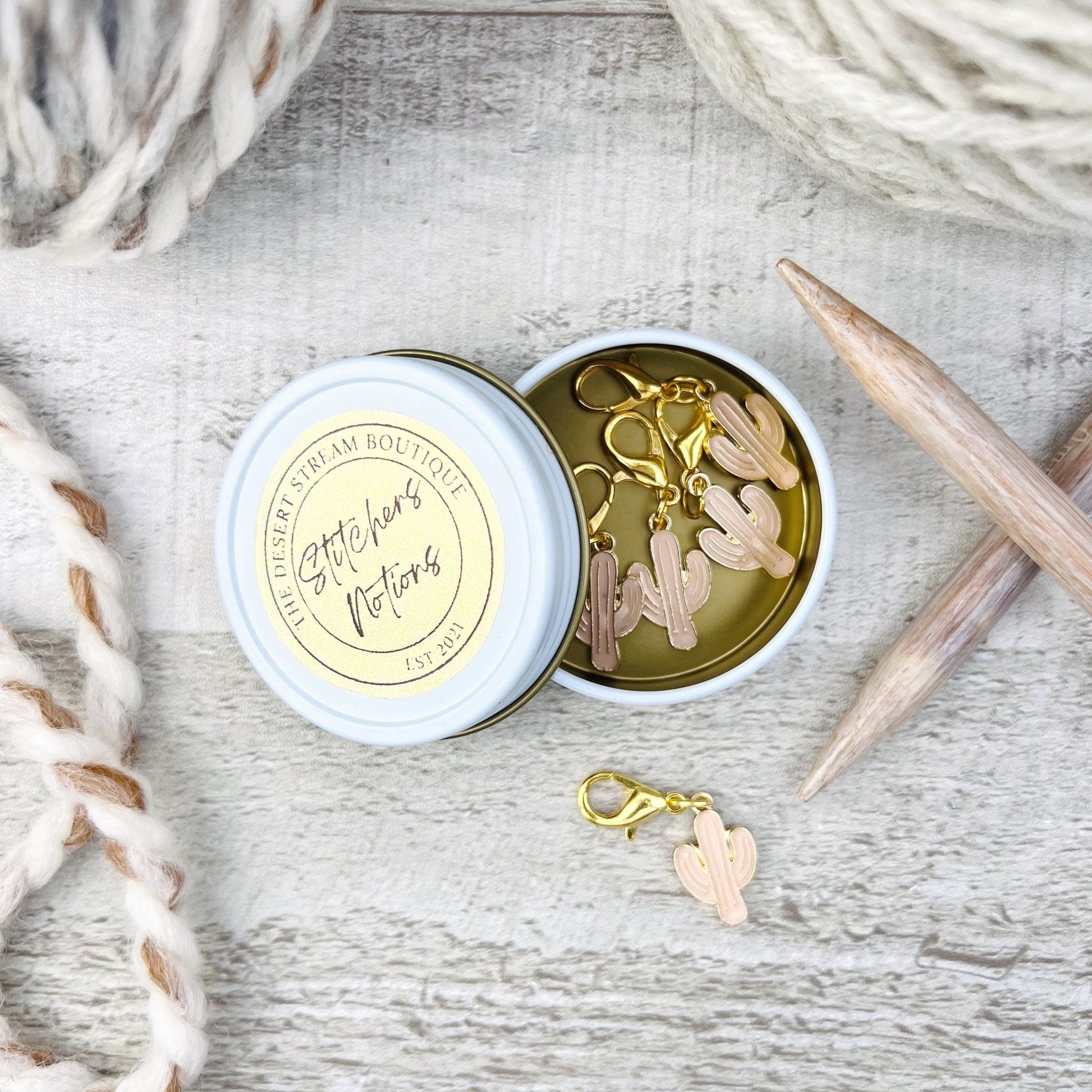 Cactus Stitch Markers Set - Knitting and Crochet - The Desert Stream Stitch