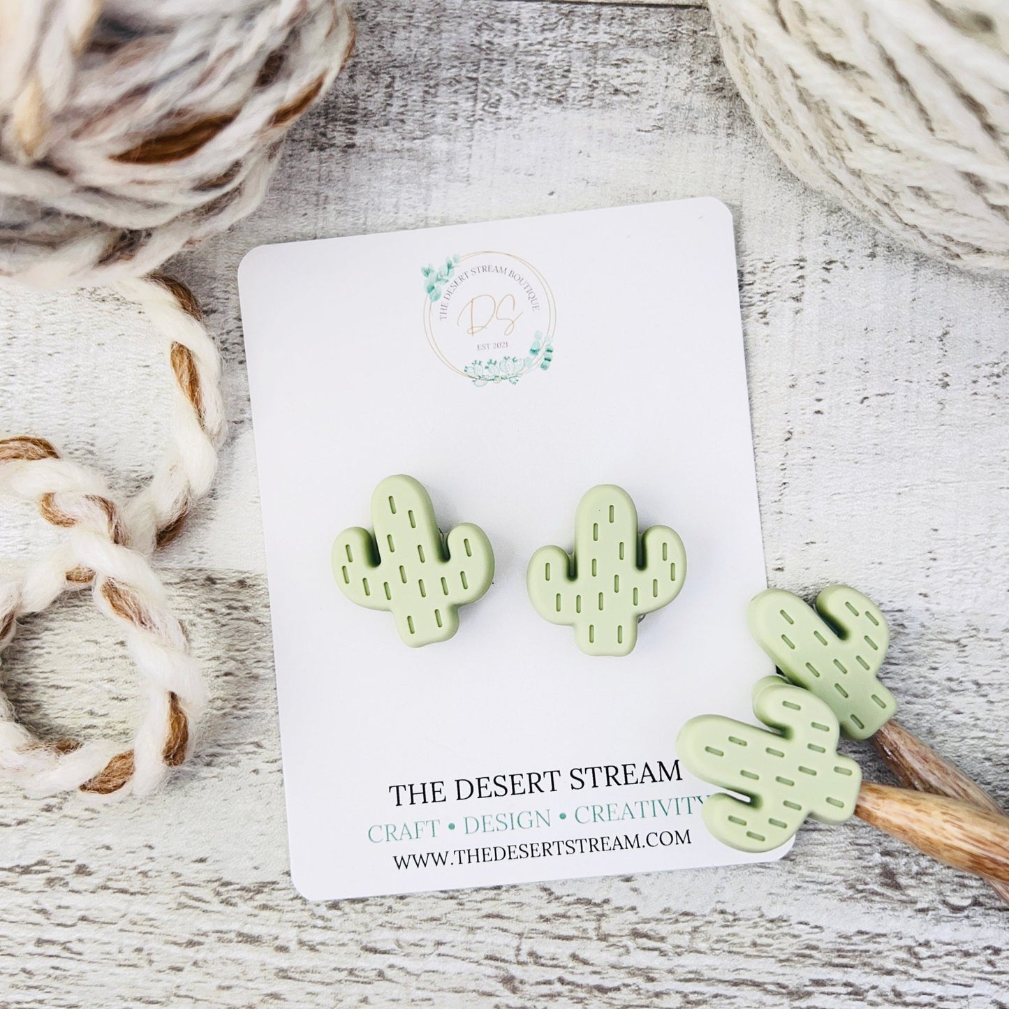 Cactus Stitch Stoppers Knitting Needle Point Protectors - The Desert Stream Stitch