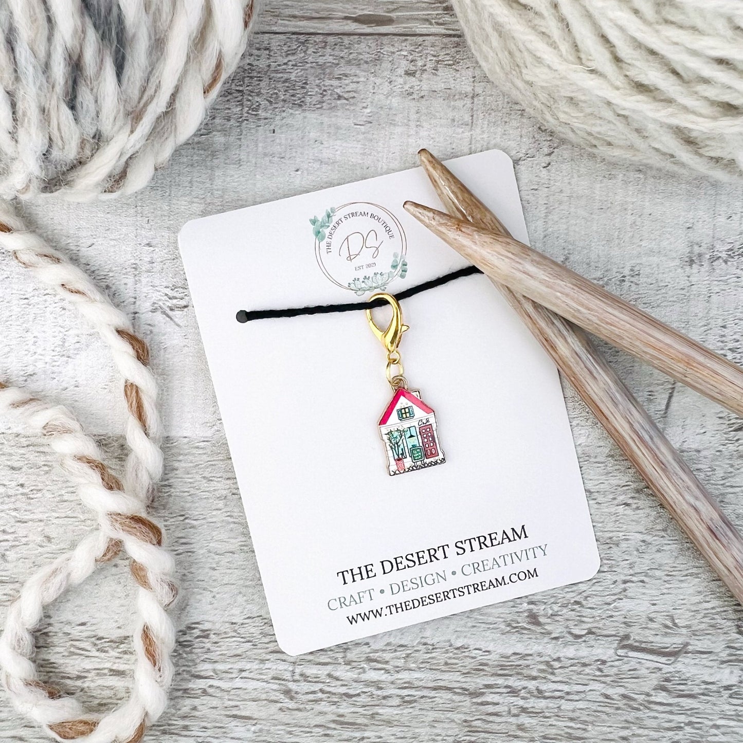 Cafe Stitch Marker - Knitting and Crochet - The Desert Stream Stitch