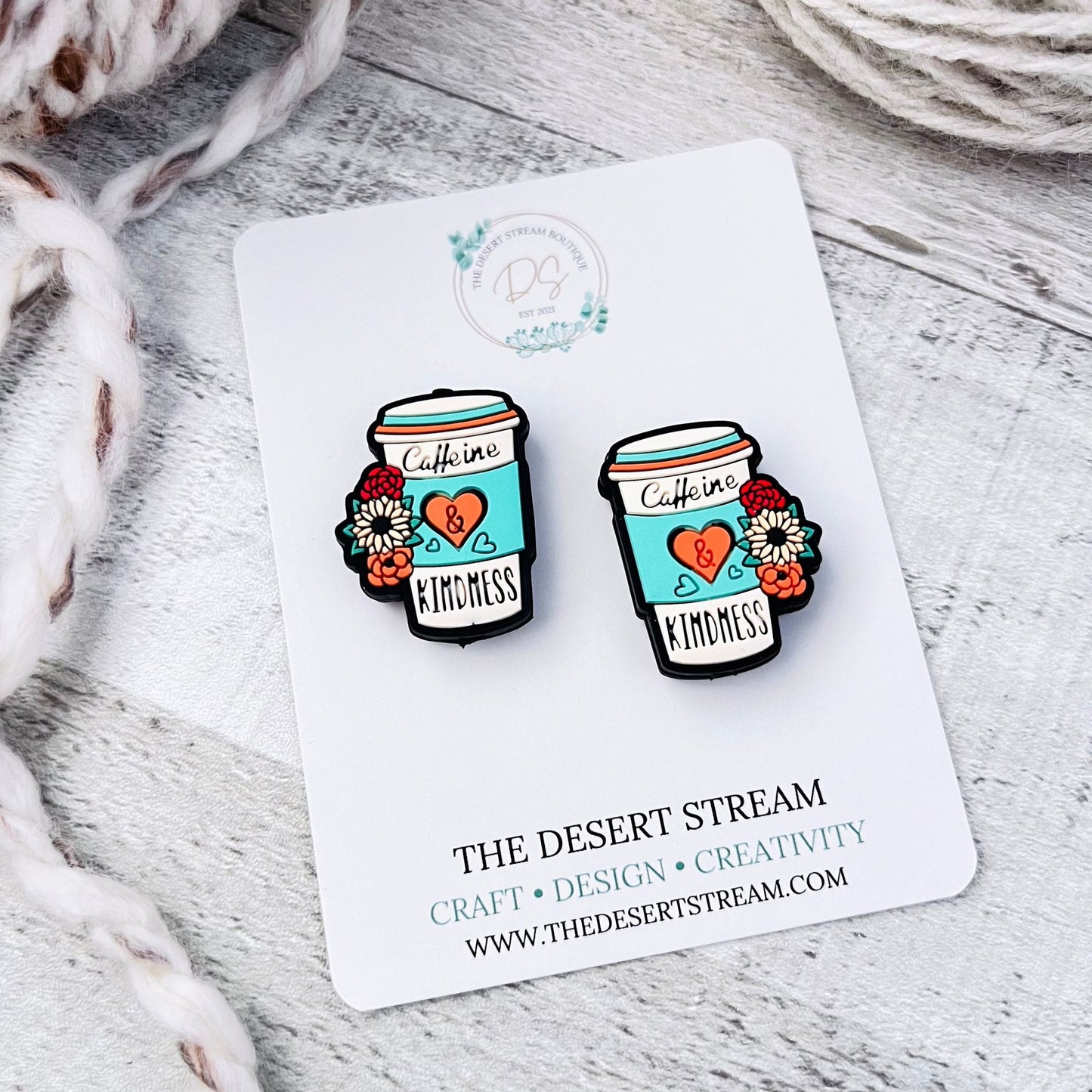 Caffeine & Kindness Stitch Stoppers Knitting Needle Point Protectors - The Desert Stream Stitch