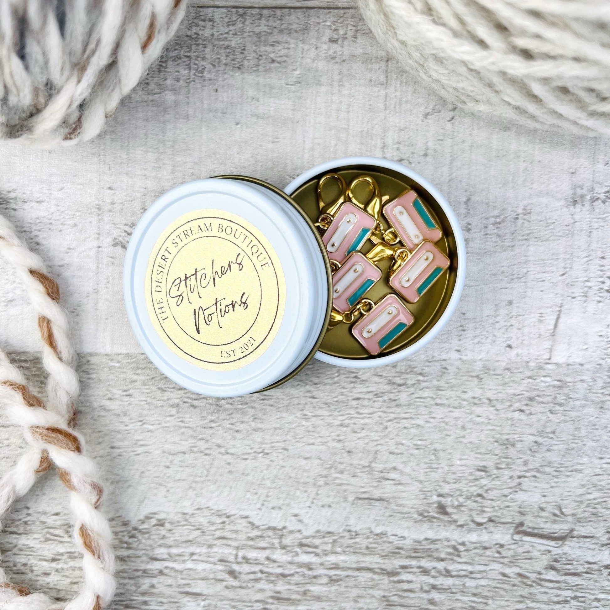 Cassette Tape 90's Stitch Markers Set - Knitting and Crochet - The Desert Stream Stitch