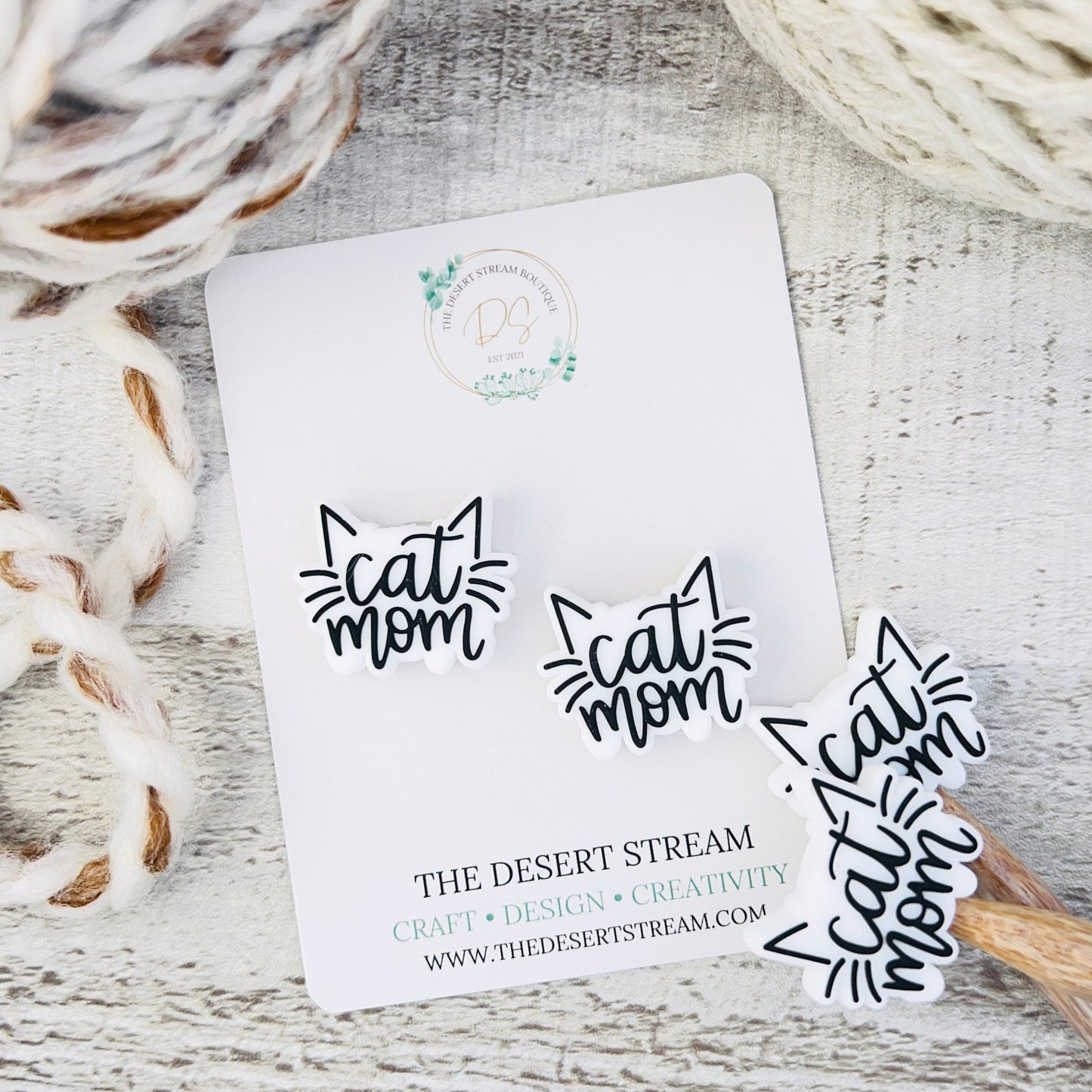Cat Mom Stitch Stoppers Knitting Needle Point Protectors - The Desert Stream Stitch