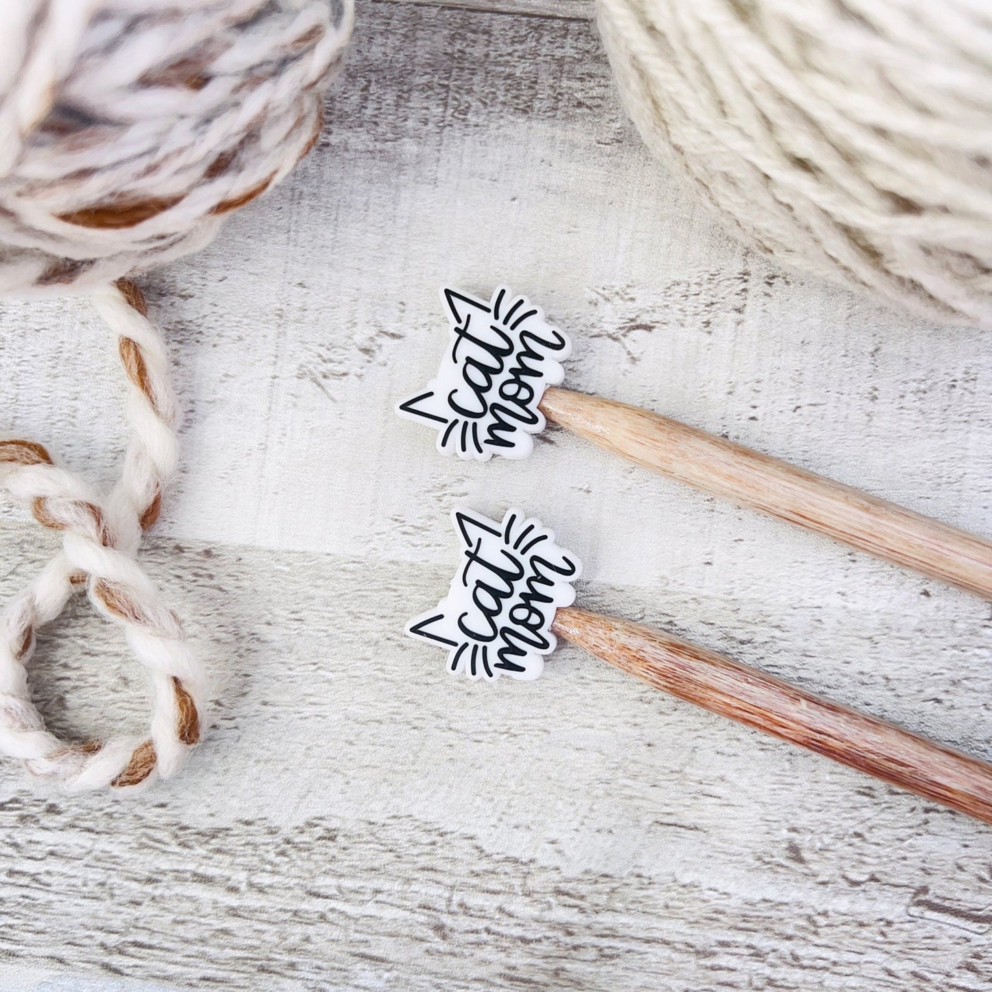 Cat Mom Stitch Stoppers Knitting Needle Point Protectors - The Desert Stream Stitch