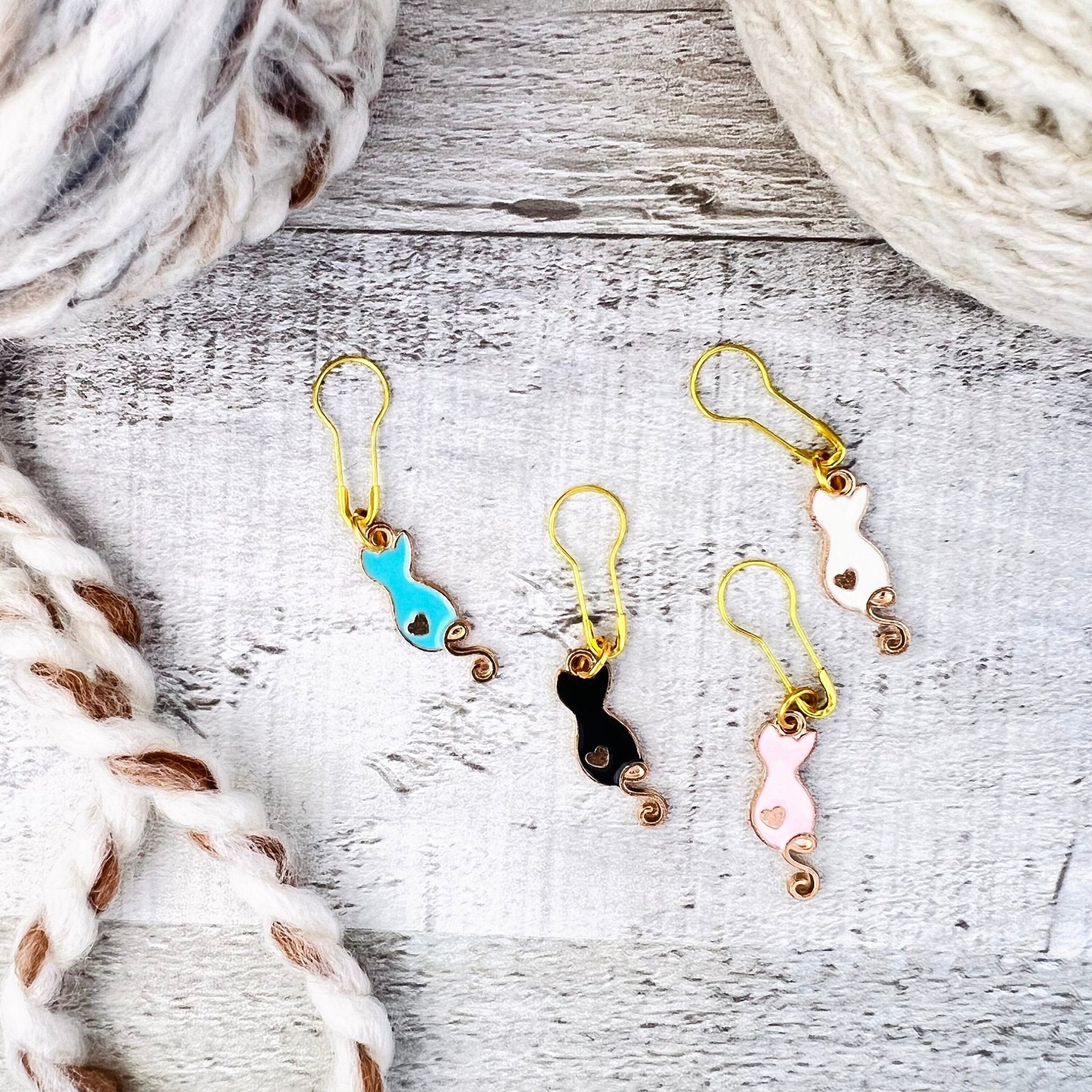 Cat Tails Stitch Markers Set - Knitting and Crochet - The Desert Stream Stitch