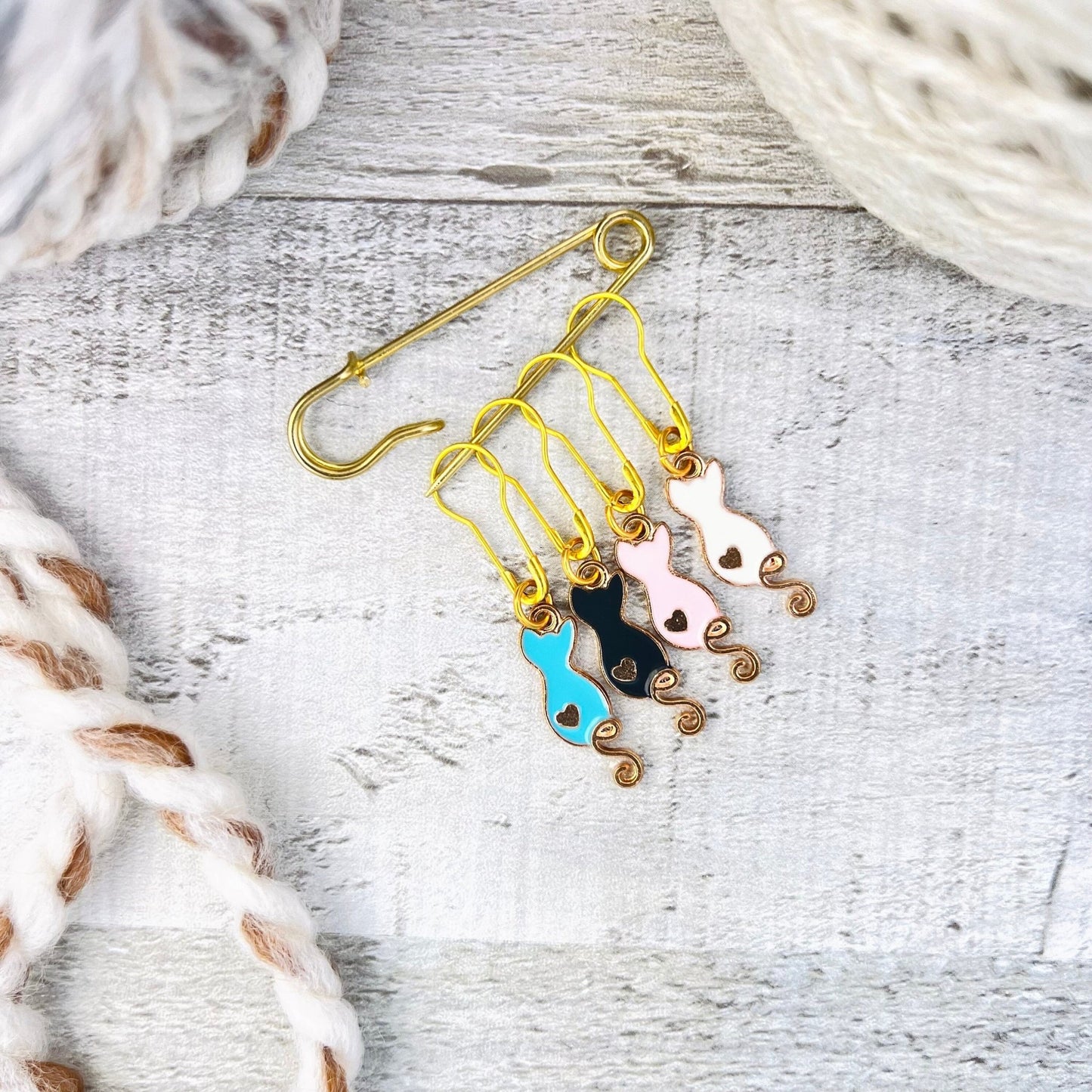 Cat Tails Stitch Markers Set - Knitting and Crochet - The Desert Stream Stitch