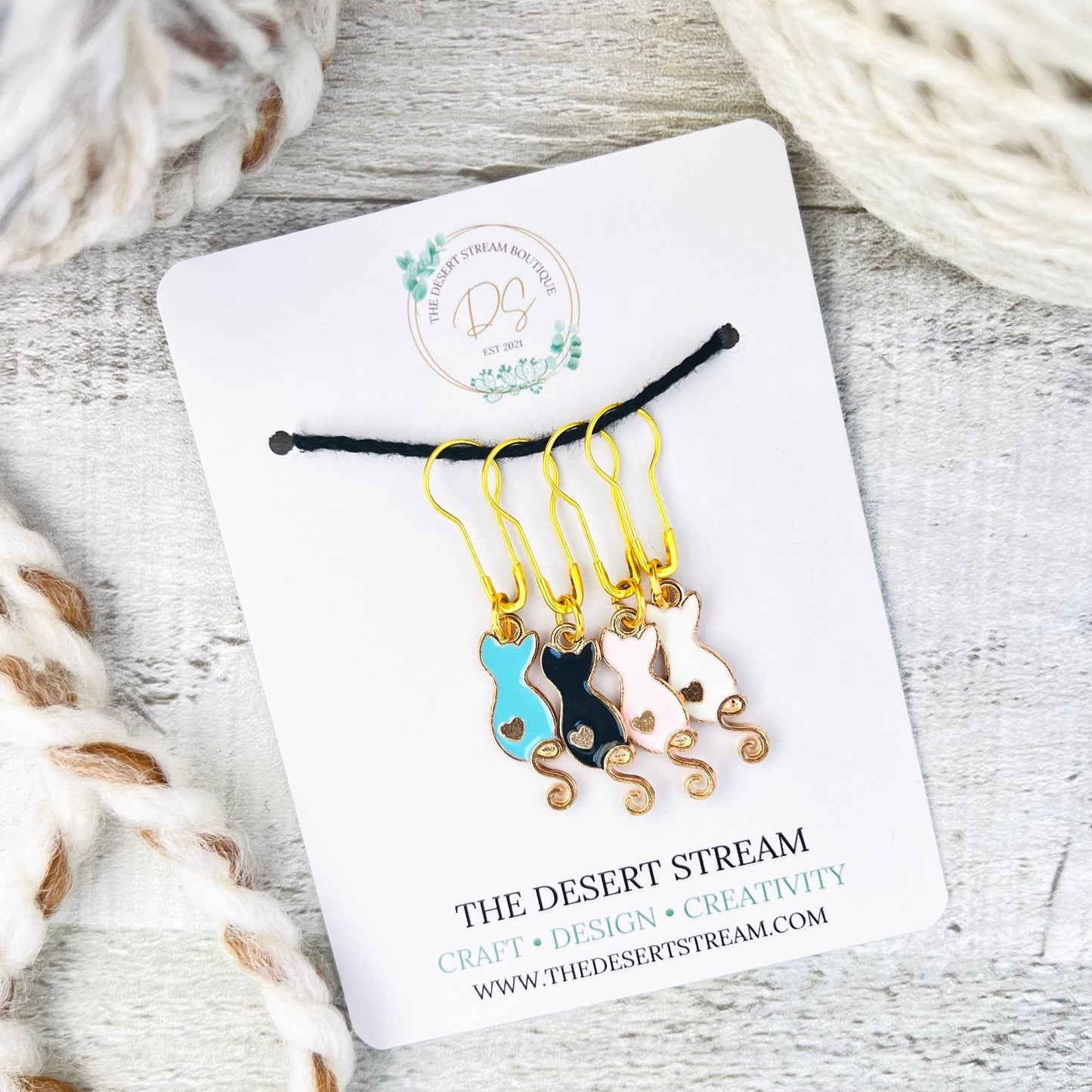 Cat Tails Stitch Markers Set - Knitting and Crochet - The Desert Stream Stitch