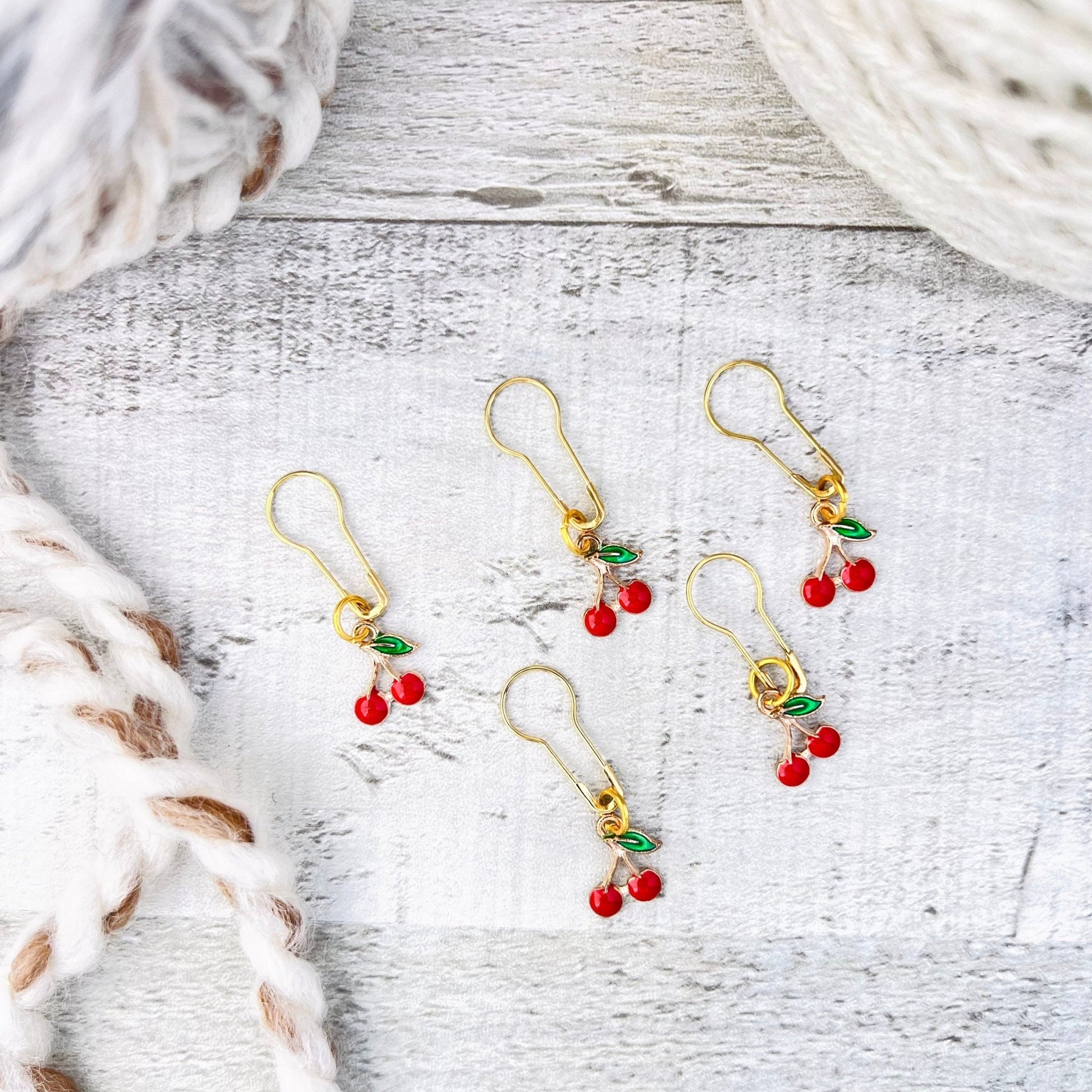 Cherry Stitch Markers Set - Knitting and Crochet - The Desert Stream Stitch