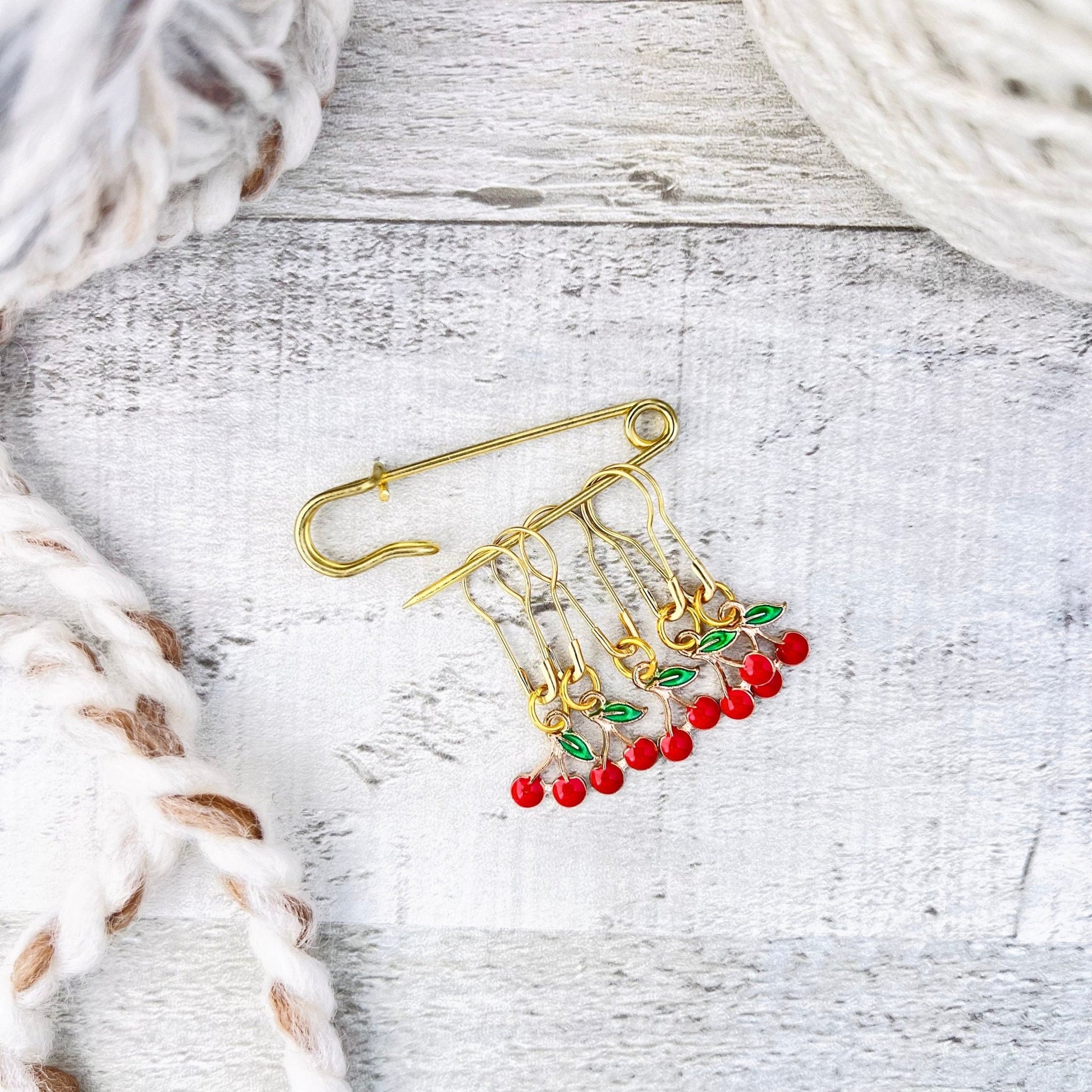 Cherry Stitch Markers Set - Knitting and Crochet - The Desert Stream Stitch