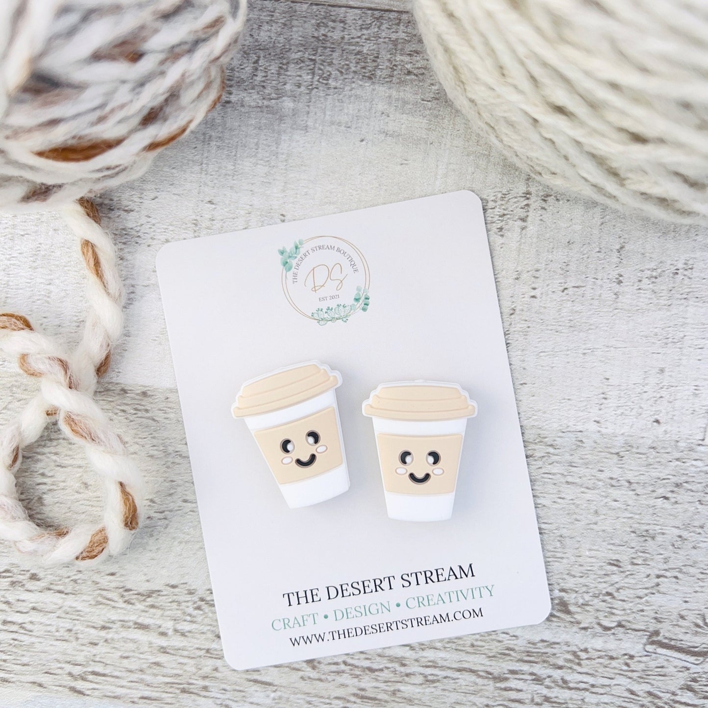Coffee Cup Stitch Stoppers Knitting Needle Point Protectors - The Desert Stream Stitch