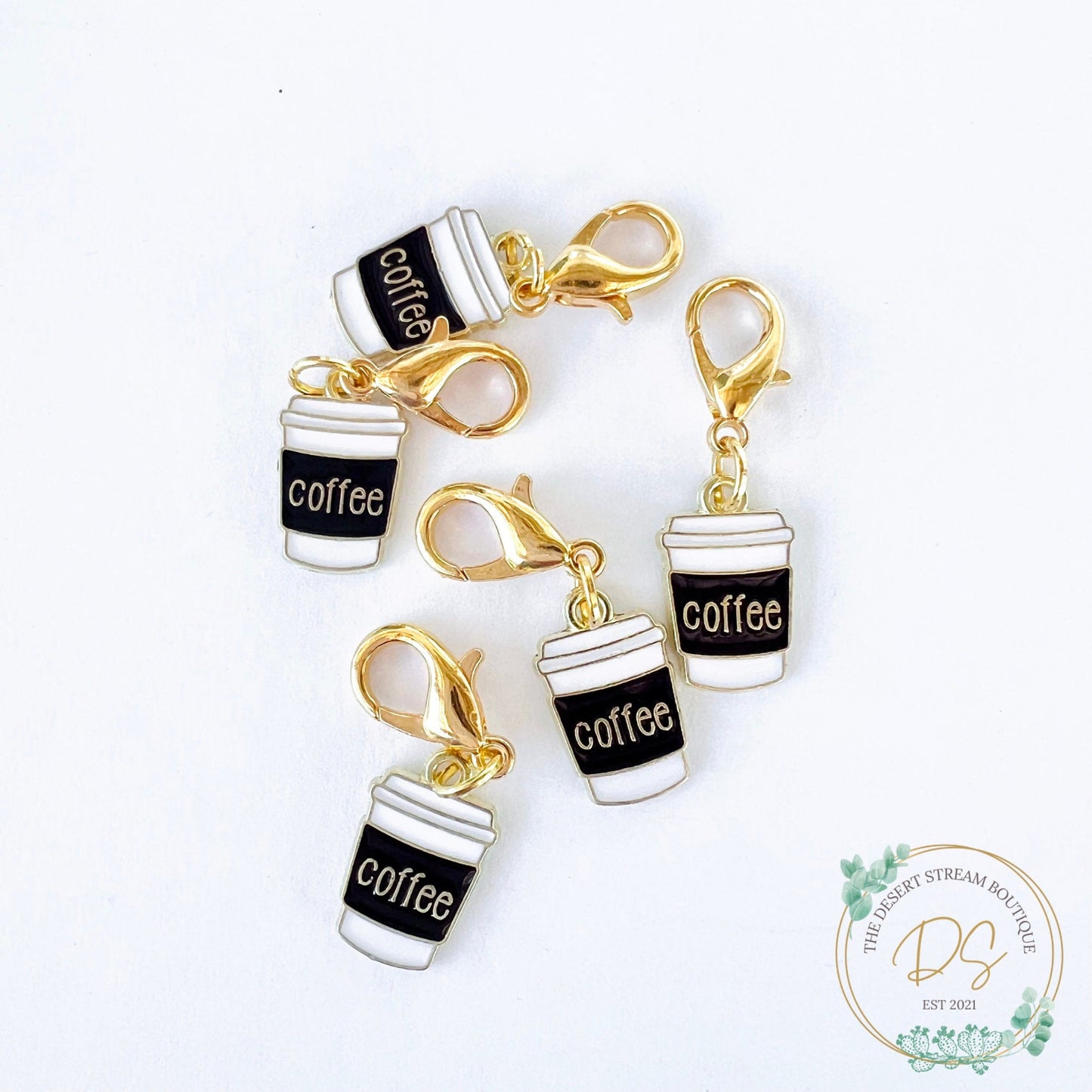 Coffee Stitch Markers Set - Knitting and Crochet - The Desert Stream Stitch