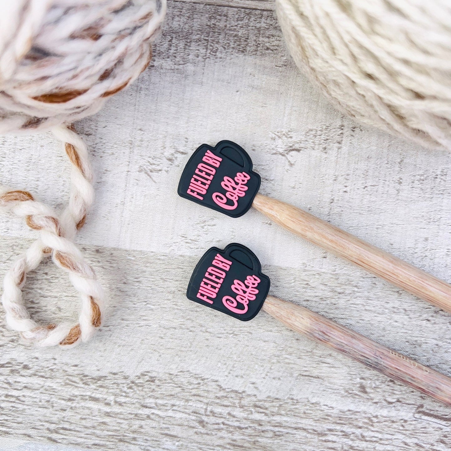 Coffee Stitch Stoppers Knitting Needle Point Protectors - The Desert Stream Stitch