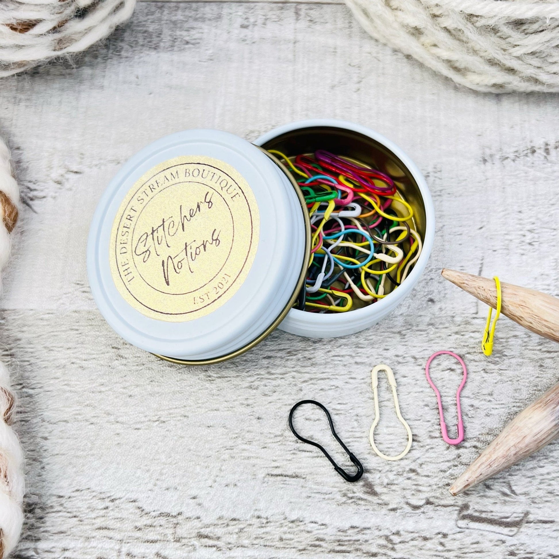 Colored Bulb Stitch Markers Set - Knitting and Crochet - The Desert Stream Stitch