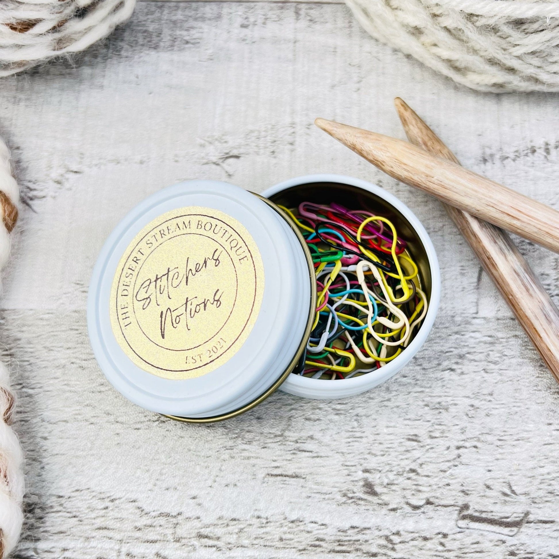 Colored Bulb Stitch Markers Set - Knitting and Crochet - The Desert Stream Stitch