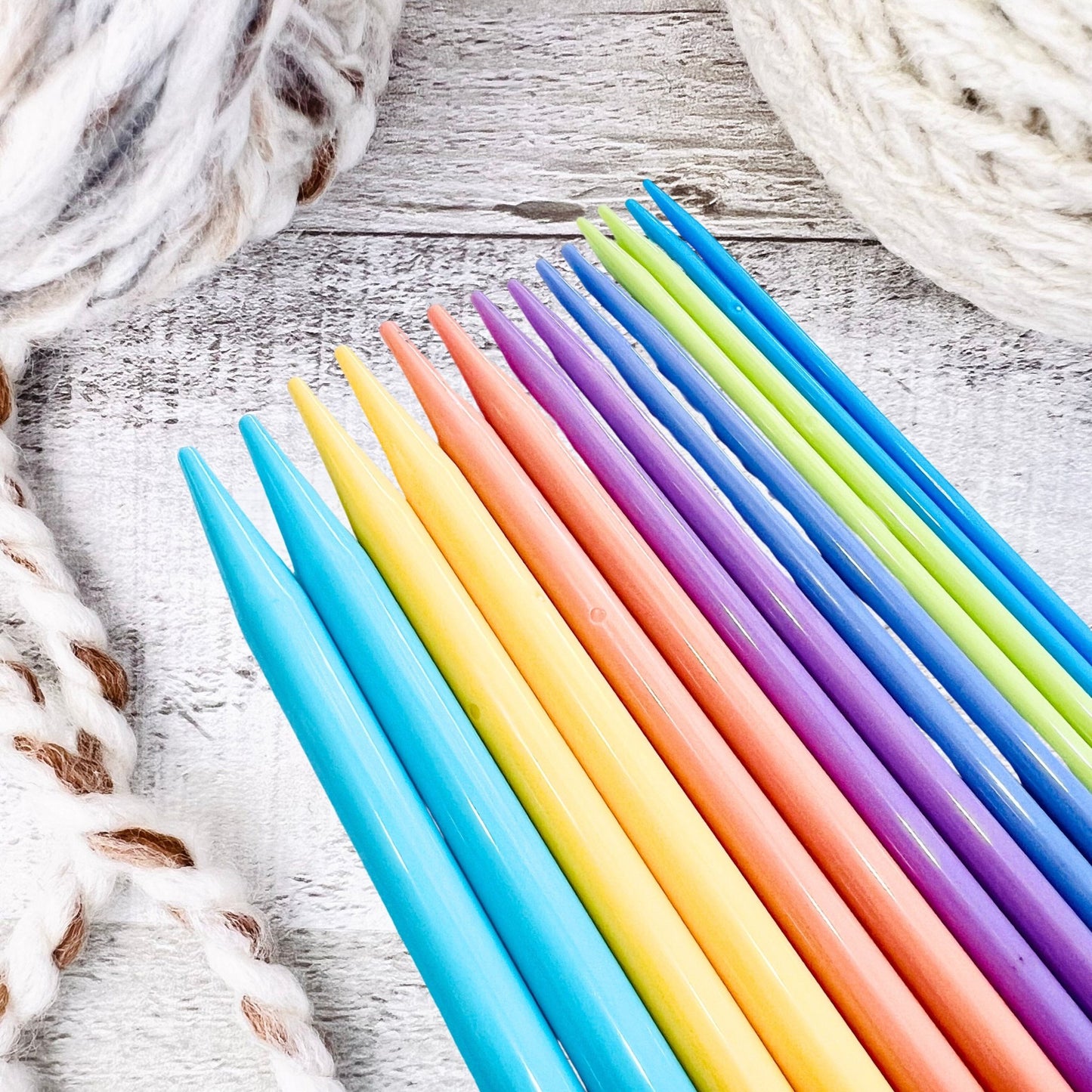 Colorful Double Point Plastic Knitting Needles - Set of 2 - The Desert Stream Stitch