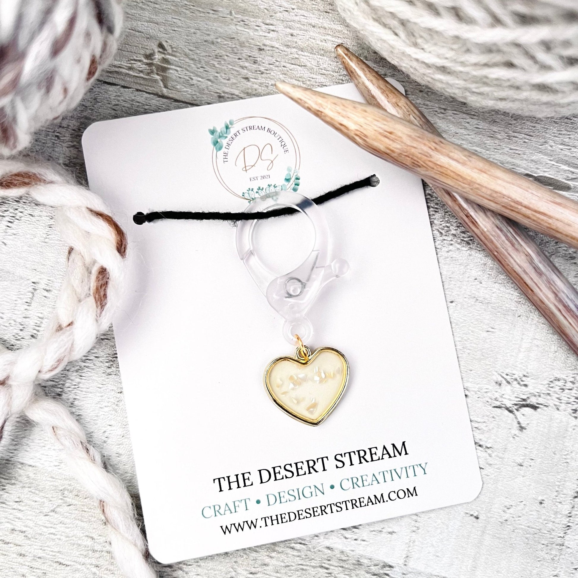 Confetti Heart Jumbo Stitch Marker - The Desert Stream Stitch