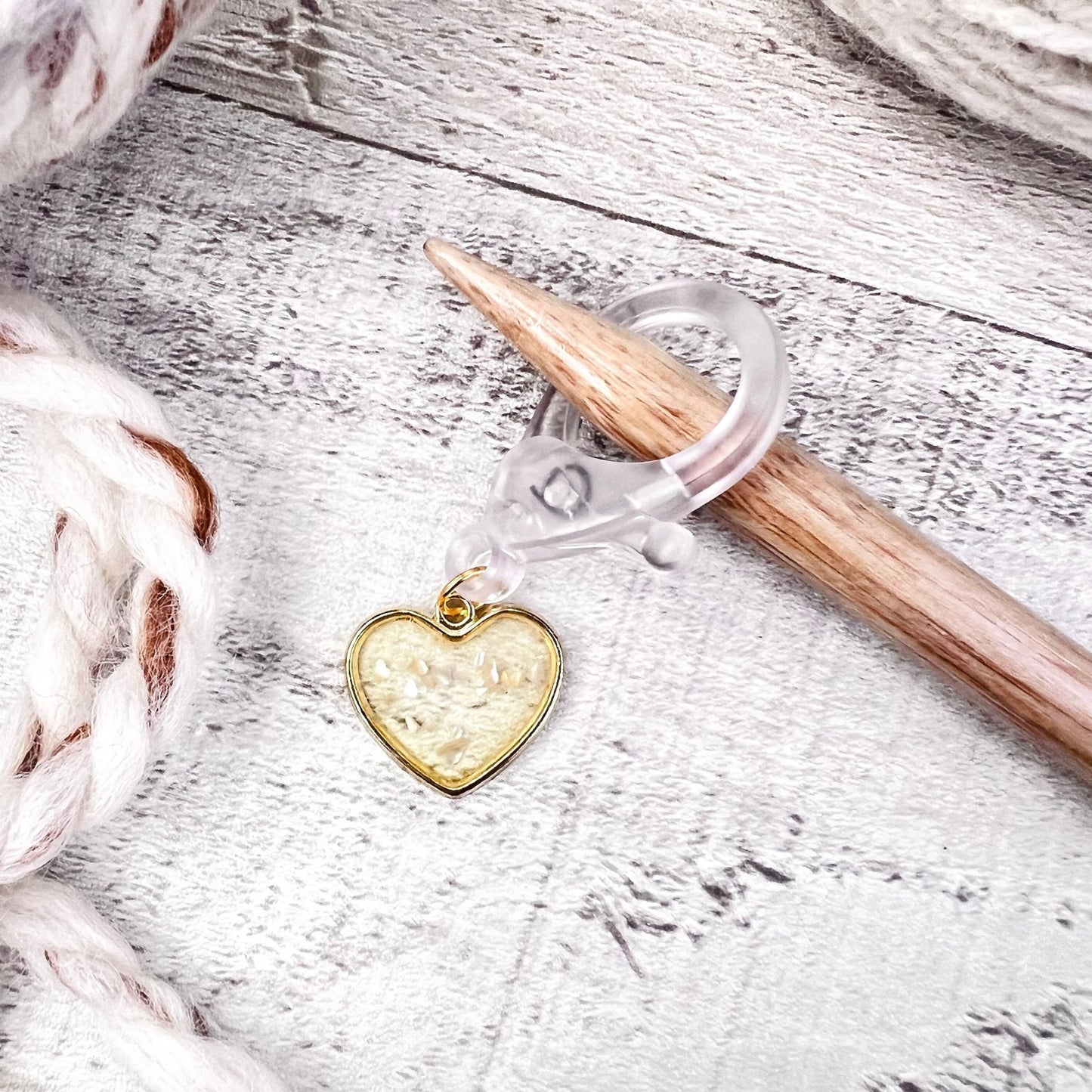 Confetti Heart Jumbo Stitch Marker - The Desert Stream Stitch