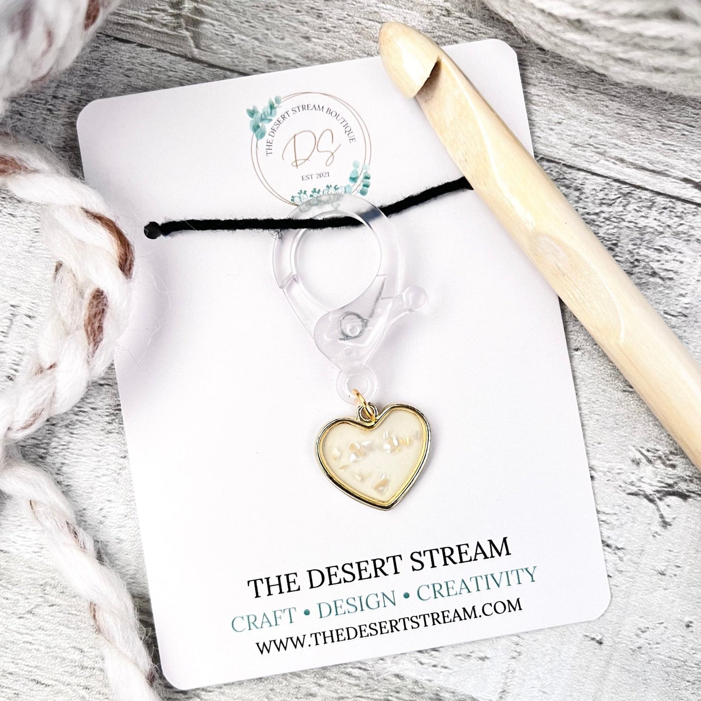 Confetti Heart Jumbo Stitch Marker - The Desert Stream Stitch