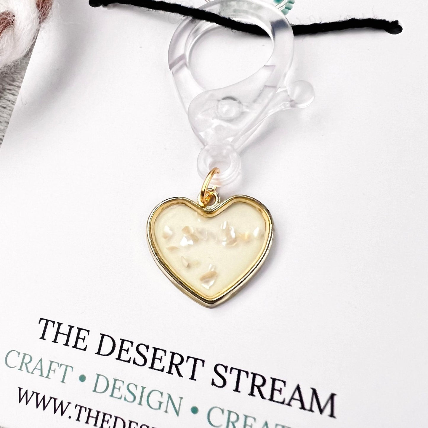 Confetti Heart Jumbo Stitch Marker - The Desert Stream Stitch