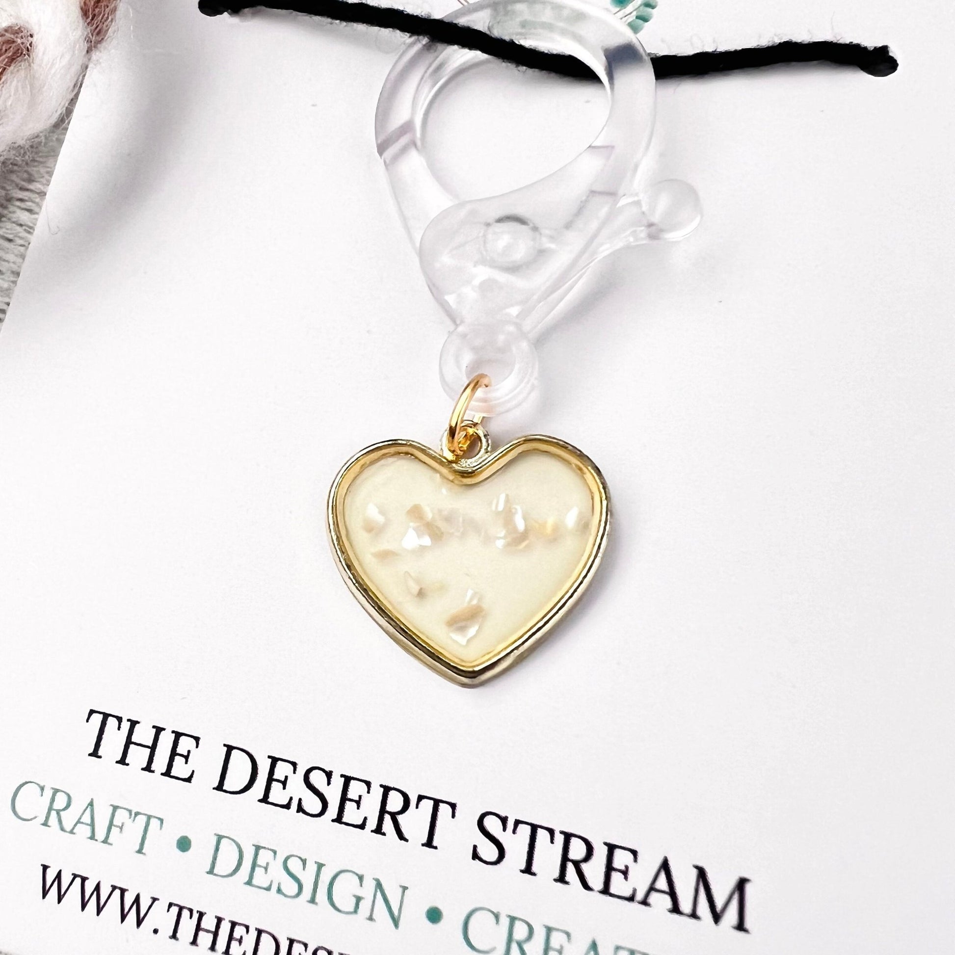 Confetti Heart Jumbo Stitch Marker - The Desert Stream Stitch