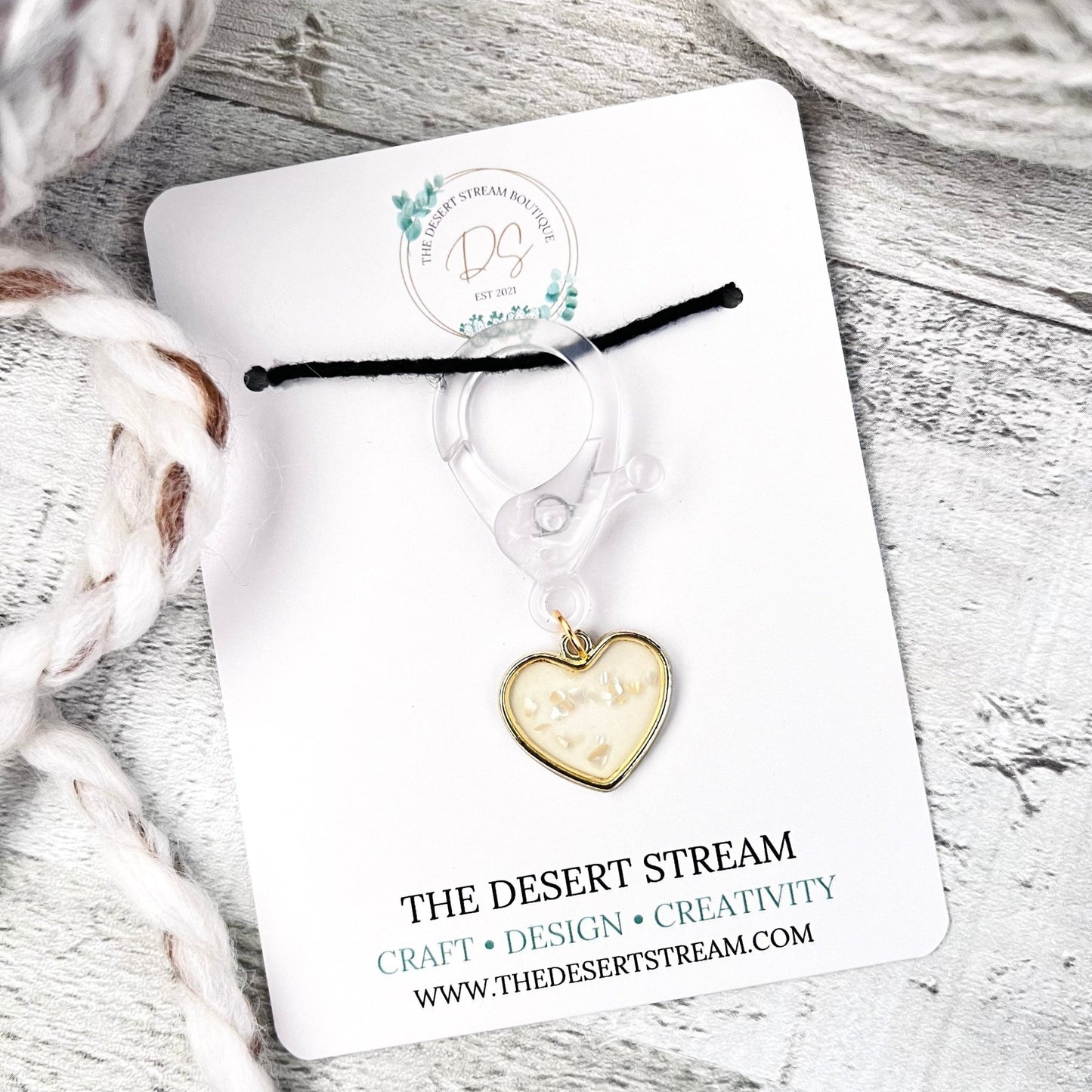 Confetti Heart Jumbo Stitch Marker - The Desert Stream Stitch