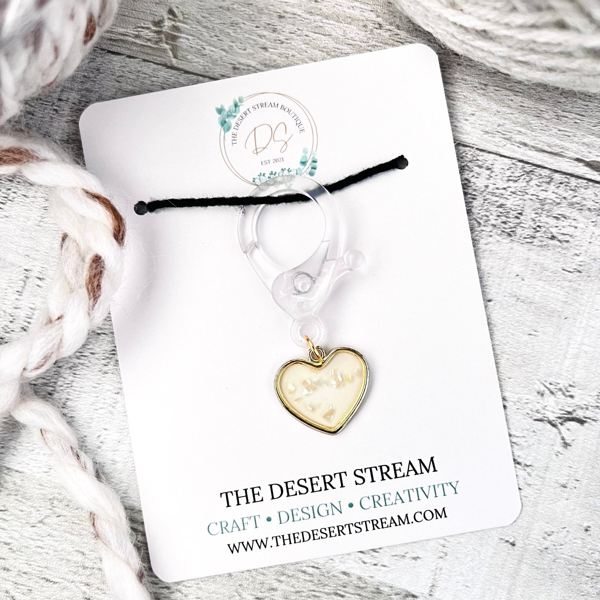 Confetti Heart Jumbo Stitch Marker - The Desert Stream Stitch
