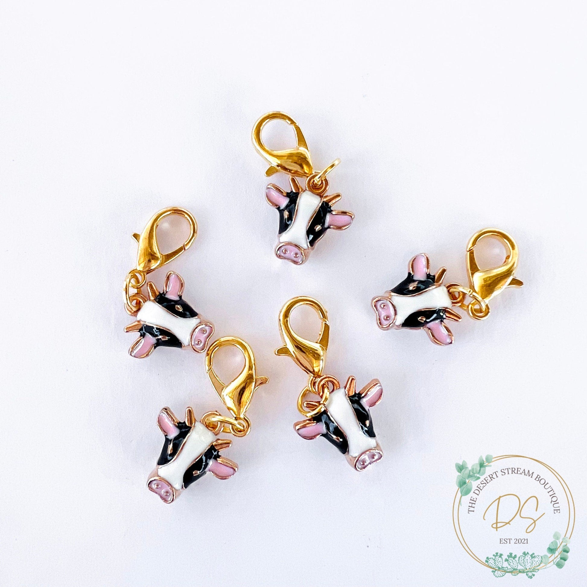 Cow Stitch Markers Set - Knitting and Crochet - The Desert Stream Stitch