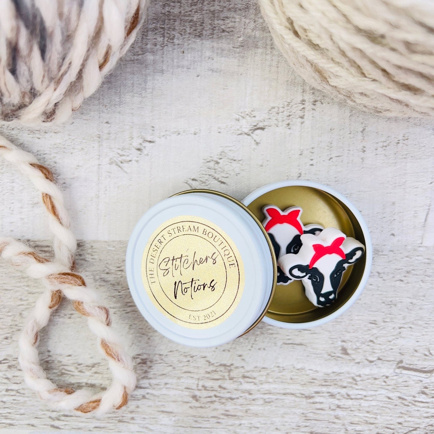 Cow Stitch Stoppers Knitting Needle Point Protectors - The Desert Stream Stitch