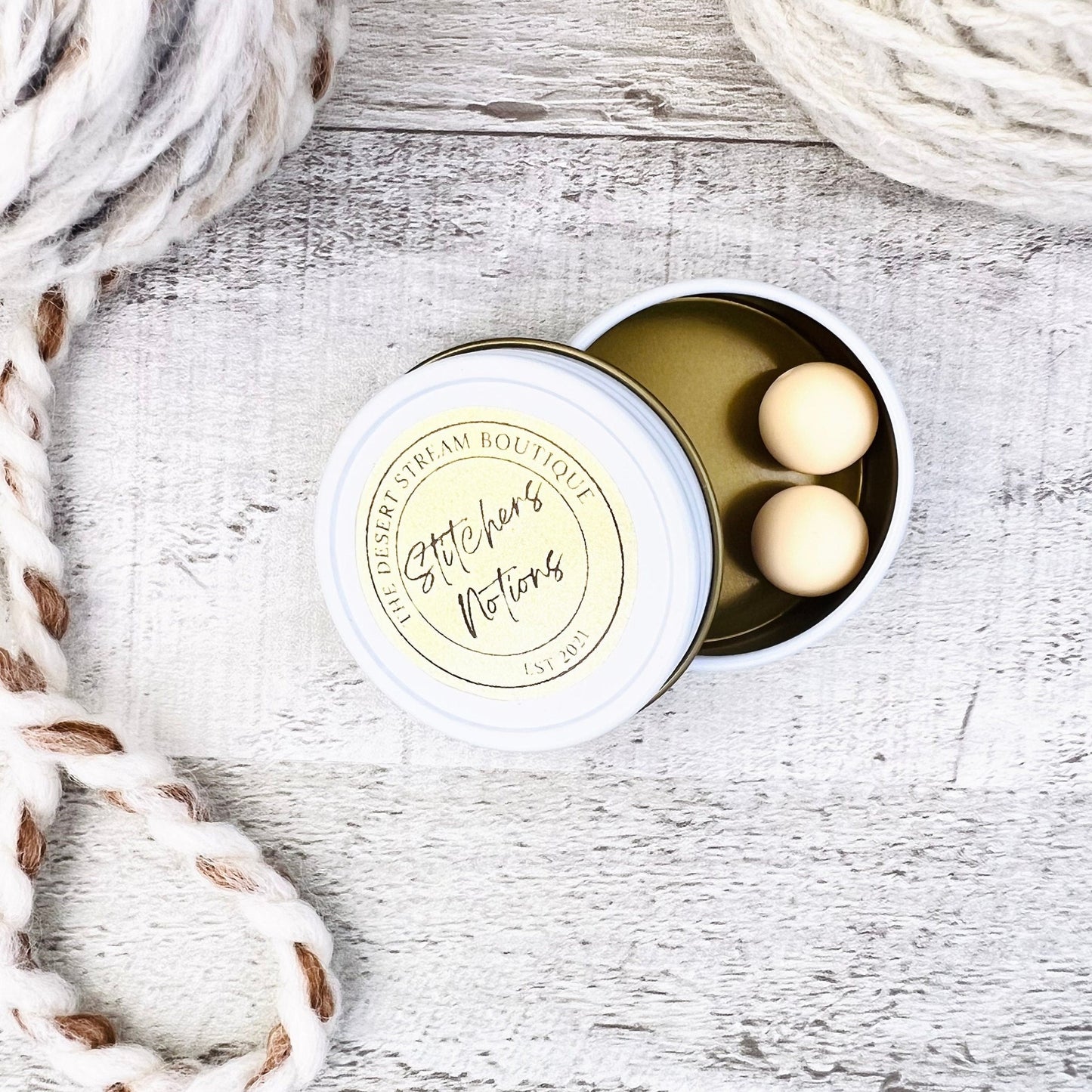 Cream Stitch Stoppers Knitting Needle Point Protectors - The Desert Stream Stitch