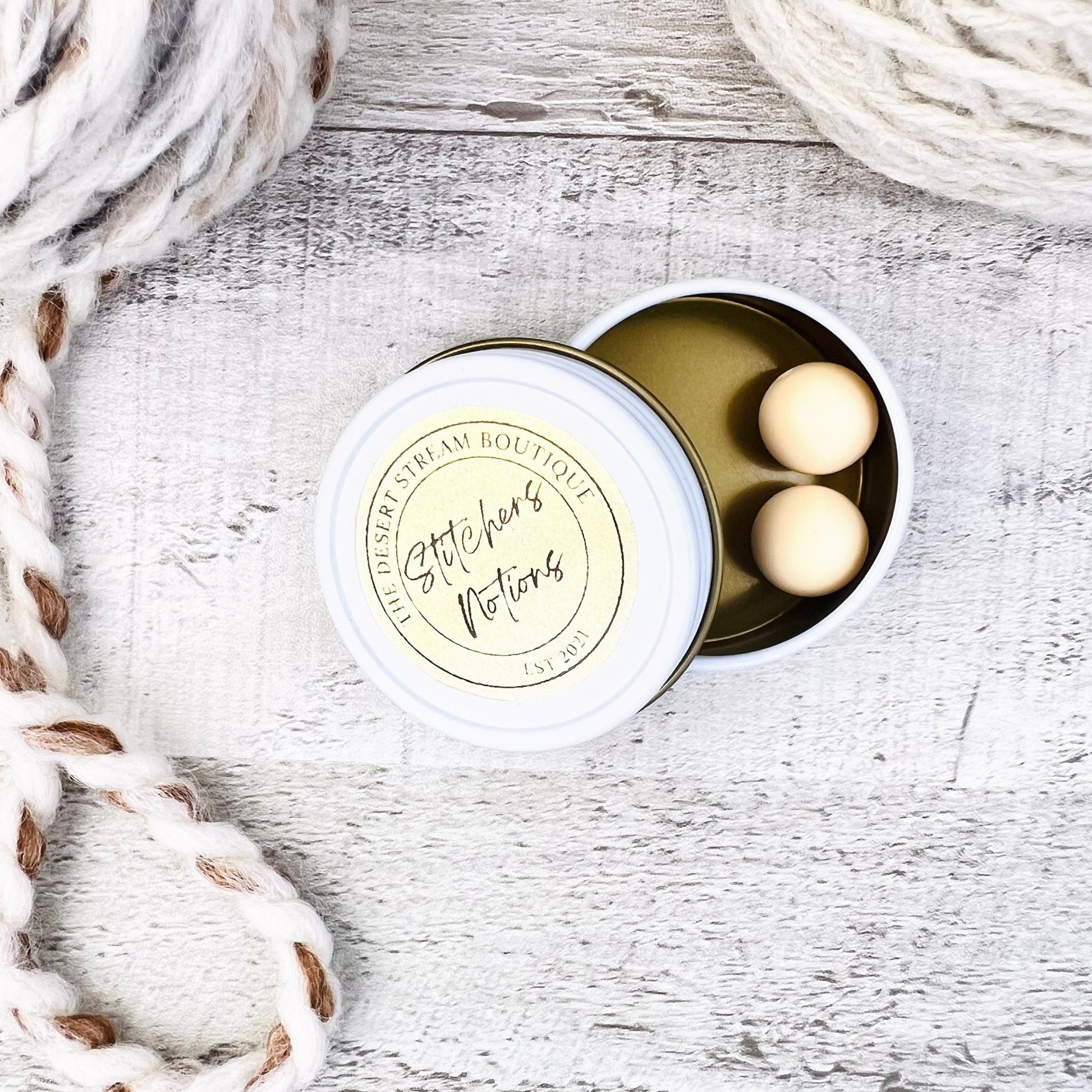 Cream Stitch Stoppers Knitting Needle Point Protectors - The Desert Stream Stitch