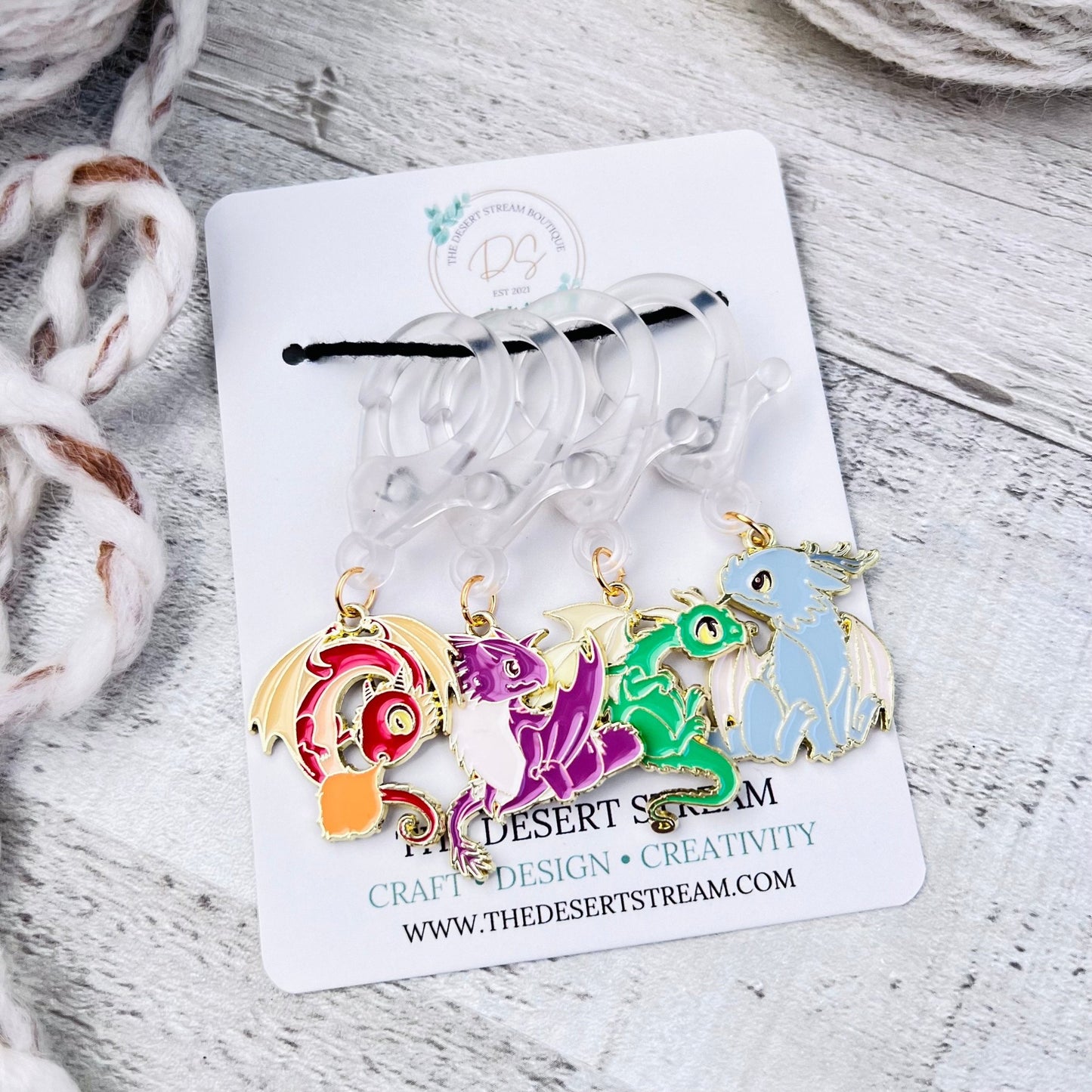 Dragon Jumbo Stitch Markers - The Desert Stream Stitch