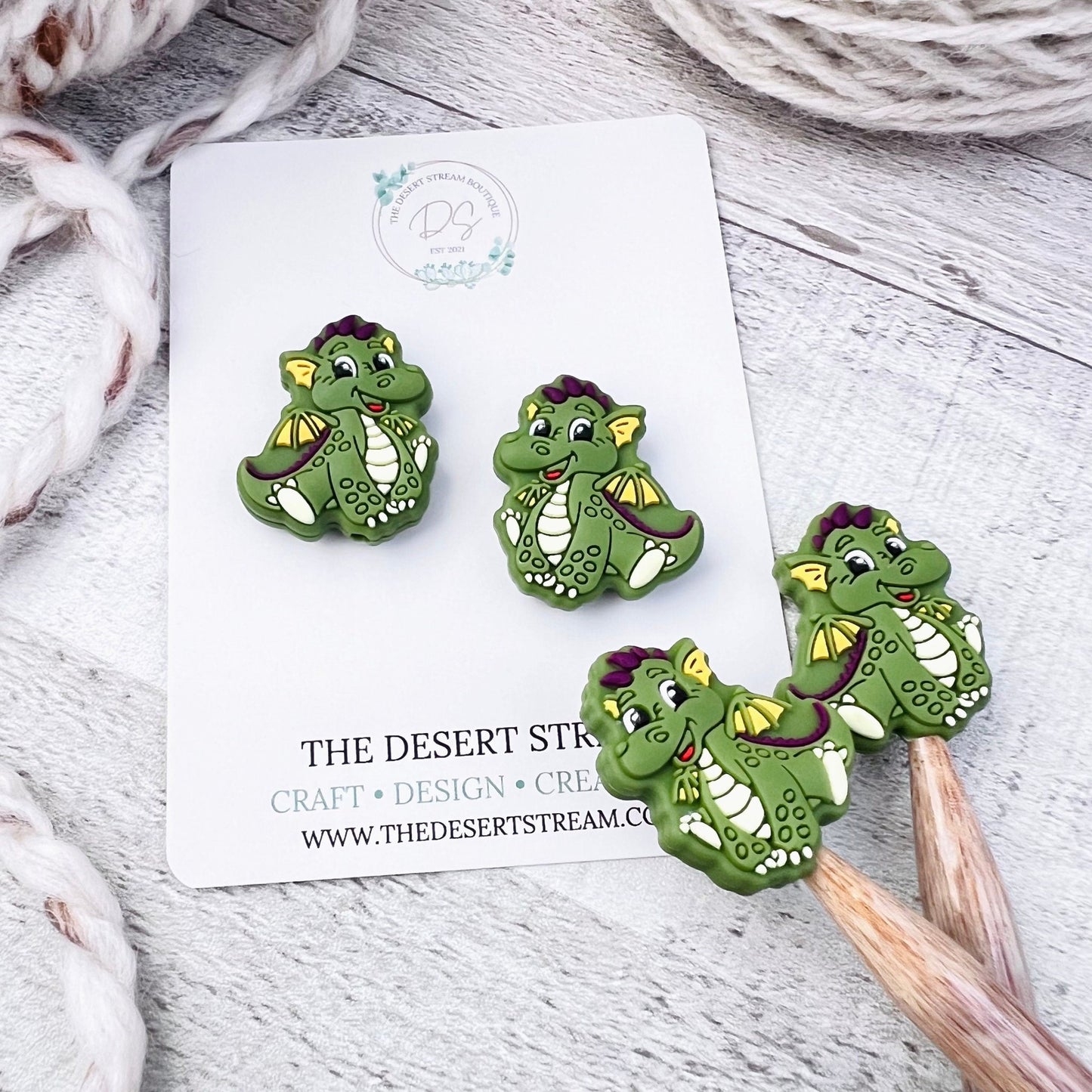 Dragon Stitch Stoppers Knitting Needle Point Protectors - The Desert Stream Stitch