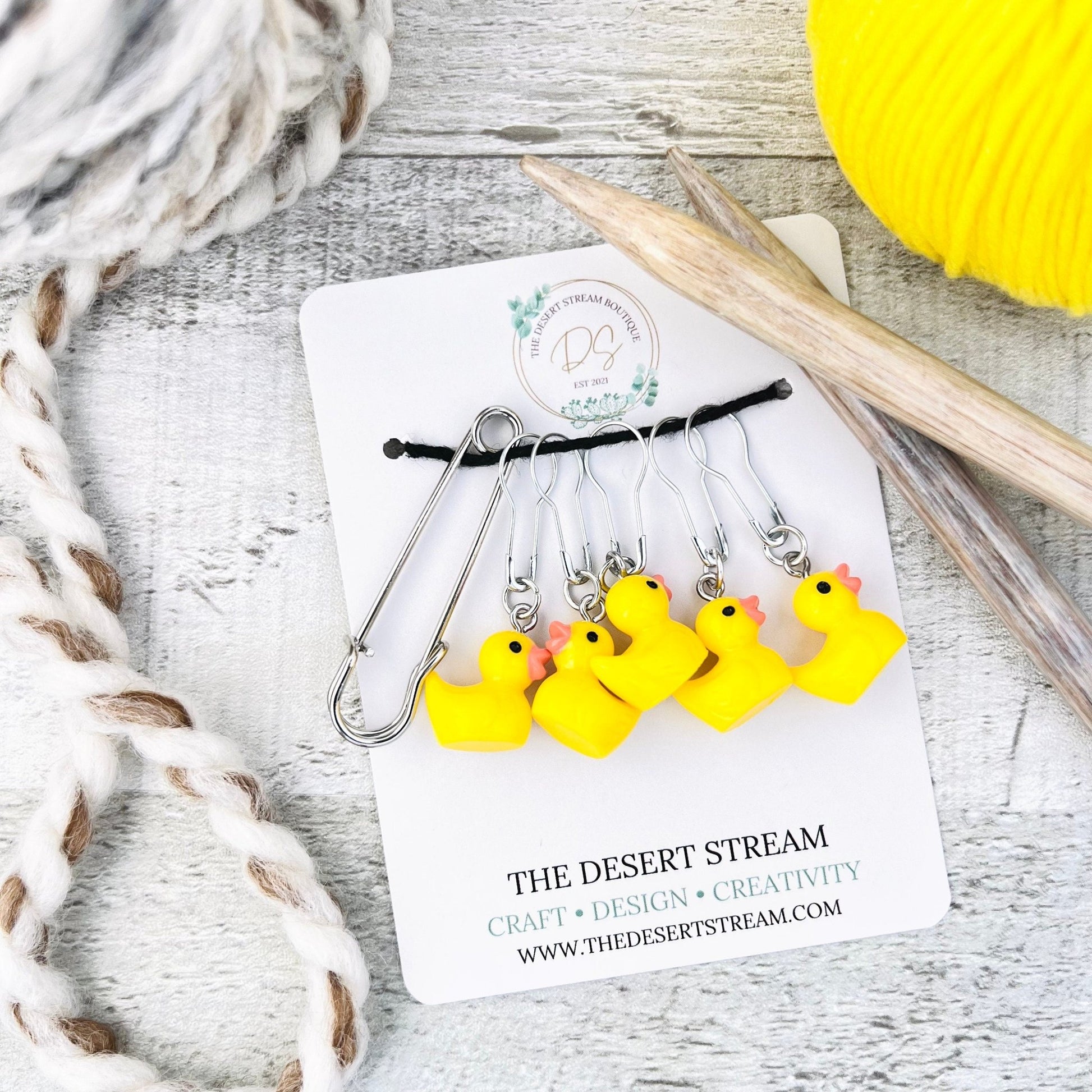 Duck Stitch Markers Set - Knitting and Crochet - The Desert Stream Stitch