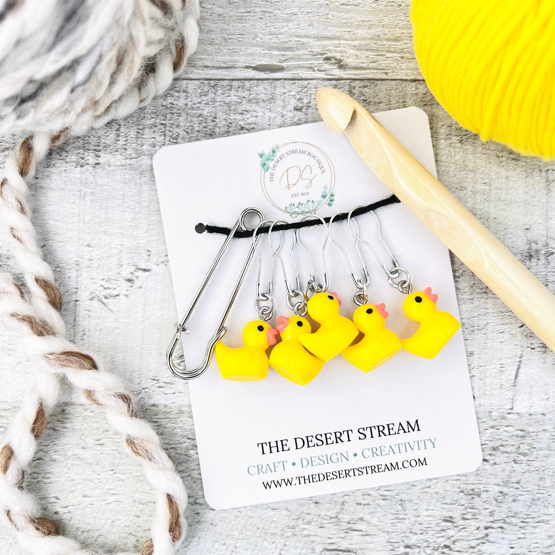 Duck Stitch Markers Set - Knitting and Crochet - The Desert Stream Stitch