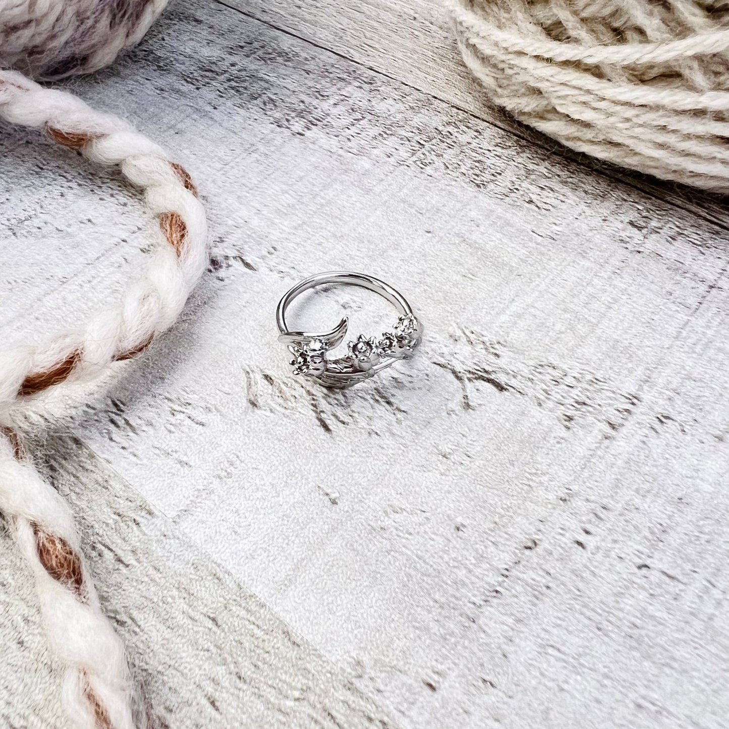 Flower Adjustable Tension Ring - The Desert Stream Stitch