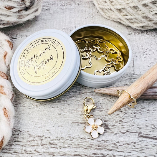 Flower Stitch Markers 13 - Piece Set - Knitting - The Desert Stream Stitch