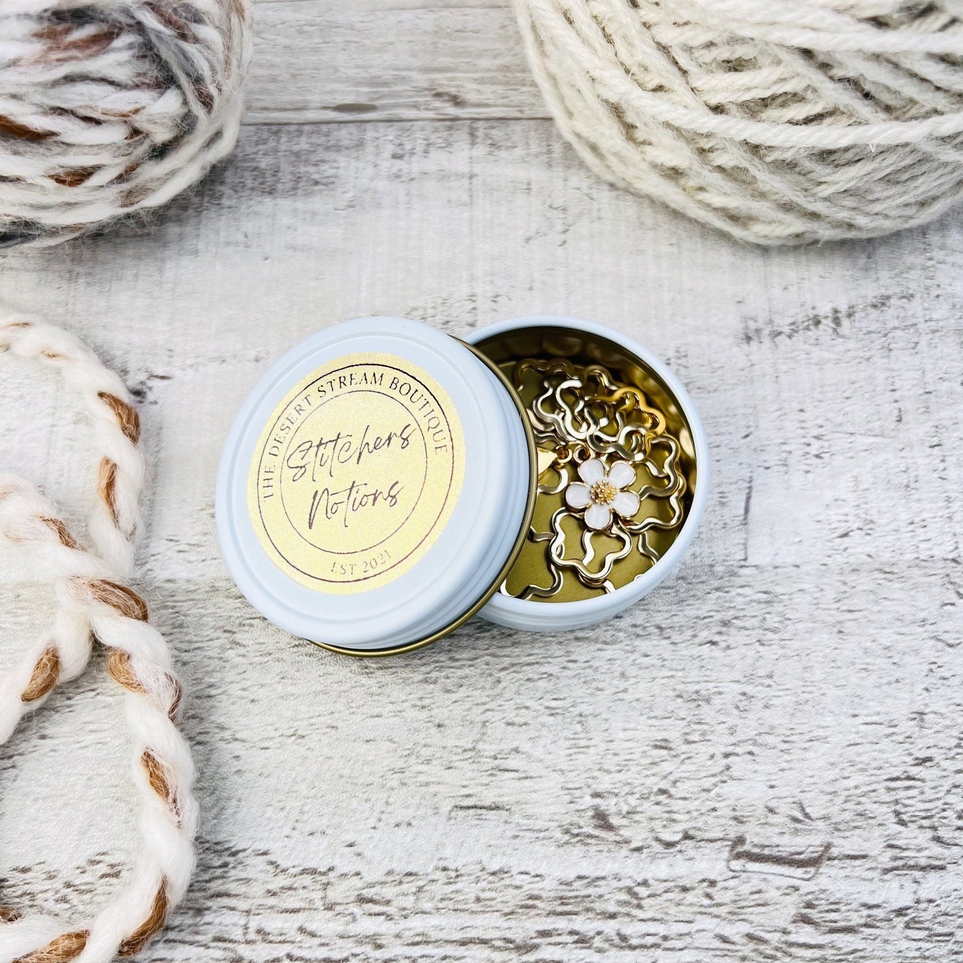 Flower Stitch Markers 13 - Piece Set - Knitting - The Desert Stream Stitch