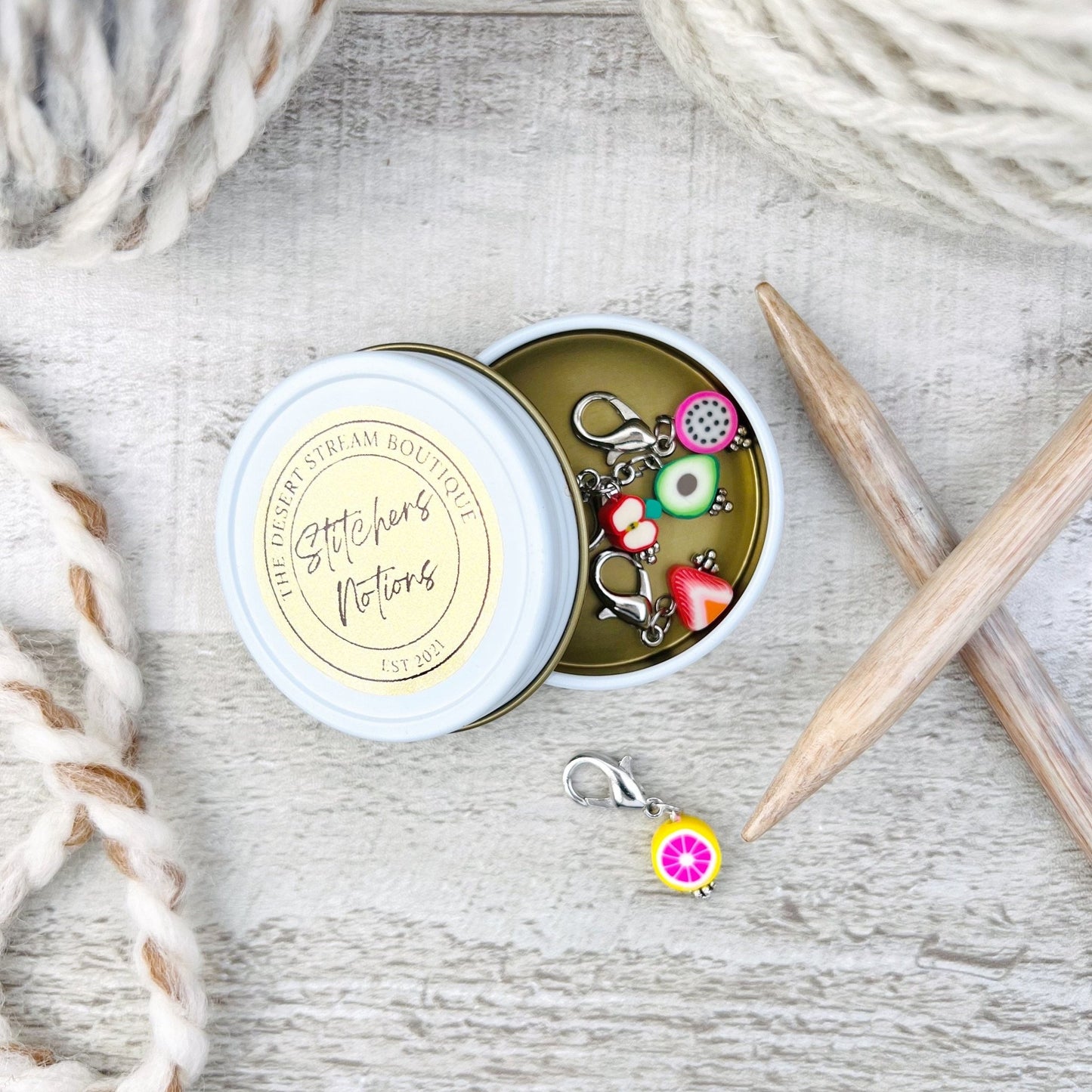Fruit Stitch Markers Set - Knitting and Crochet - The Desert Stream Stitch