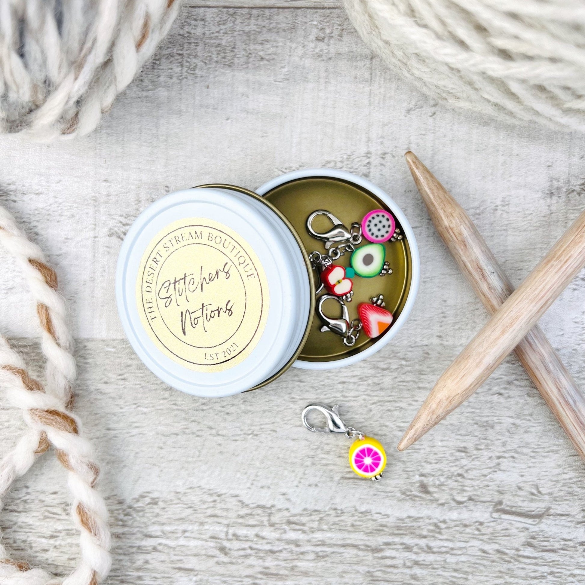 Fruit Stitch Markers Set - Knitting and Crochet - The Desert Stream Stitch