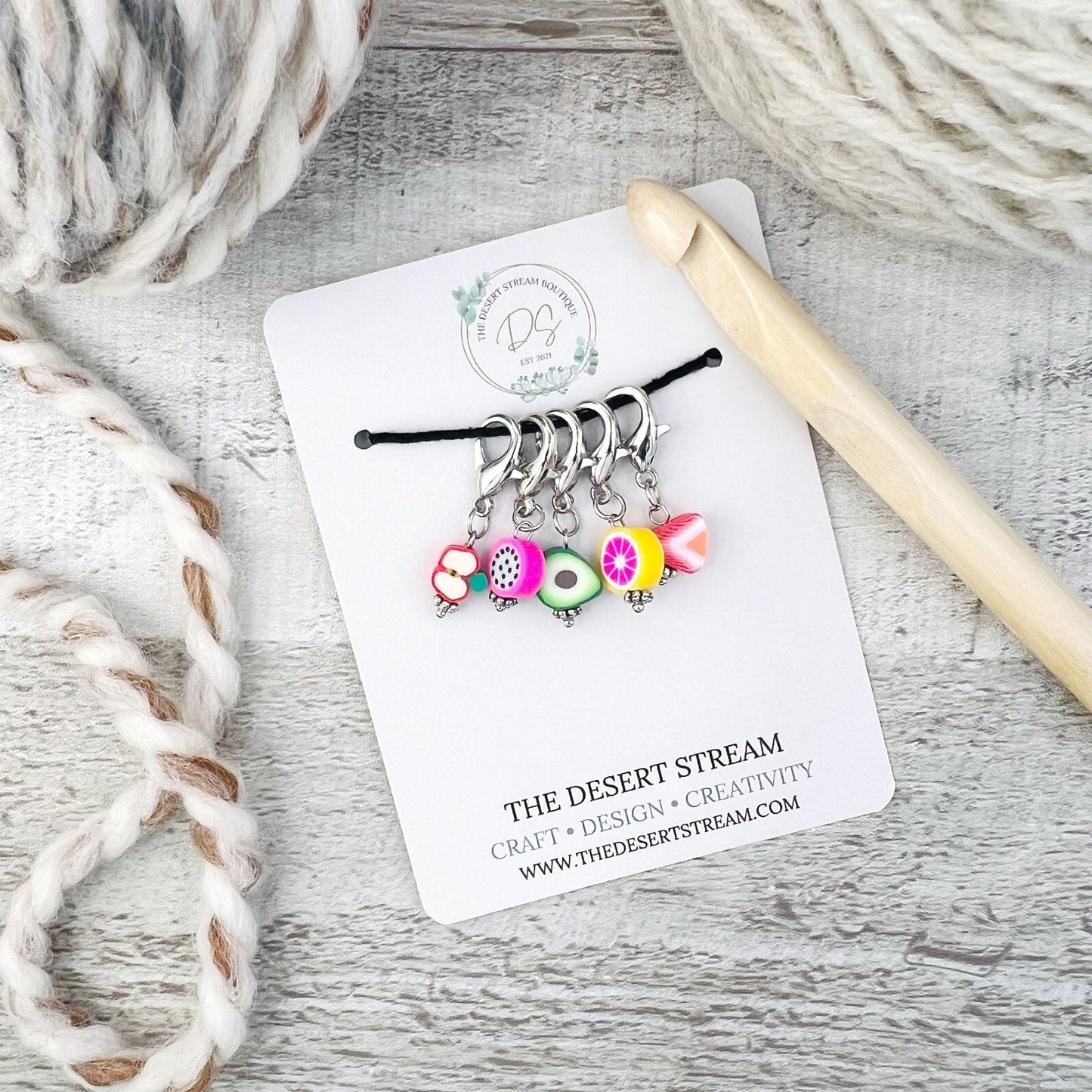 Fruit Stitch Markers Set - Knitting and Crochet - The Desert Stream Stitch